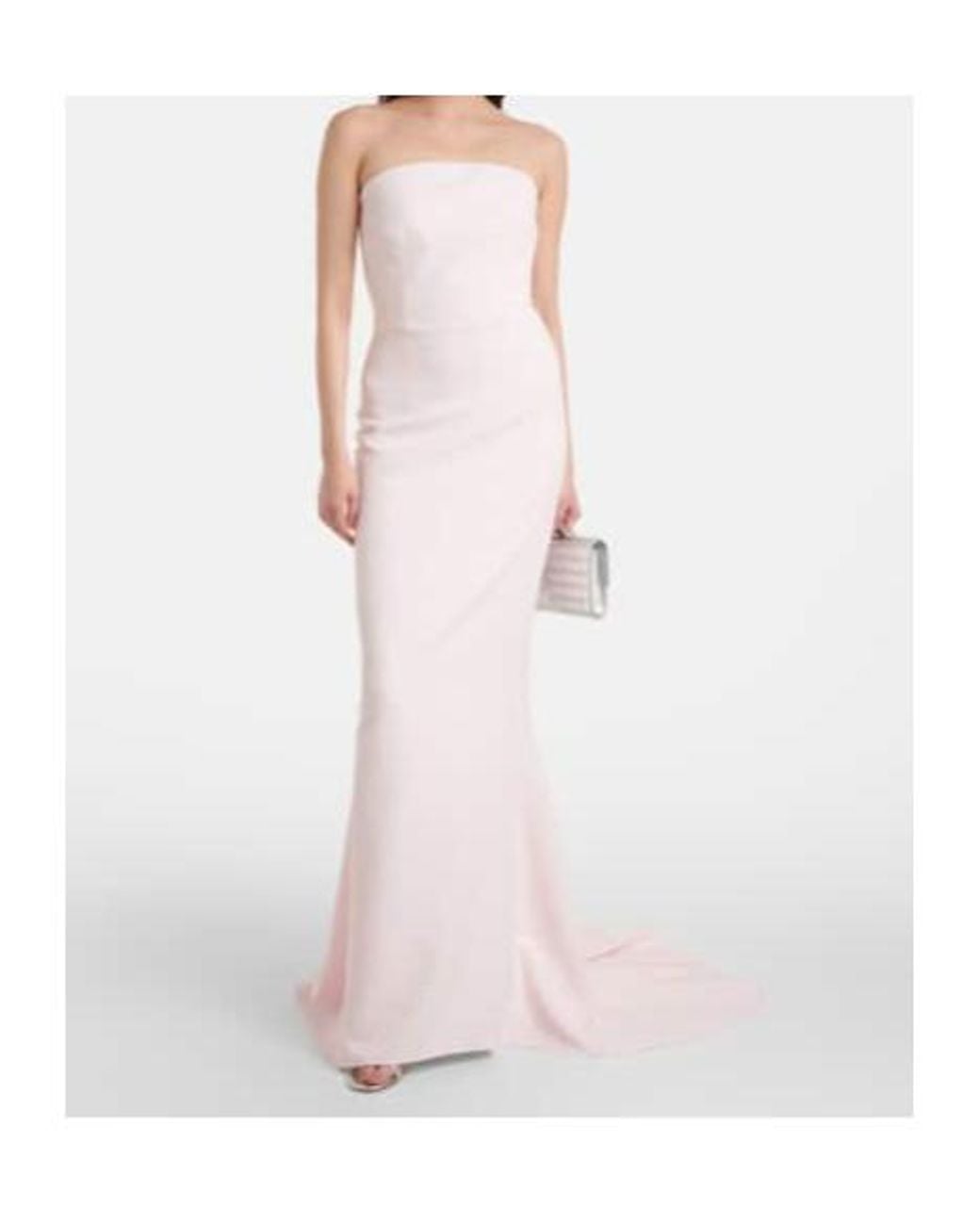 Safiyaa Pink Sofie Embellished Crêpe Bustier Gown