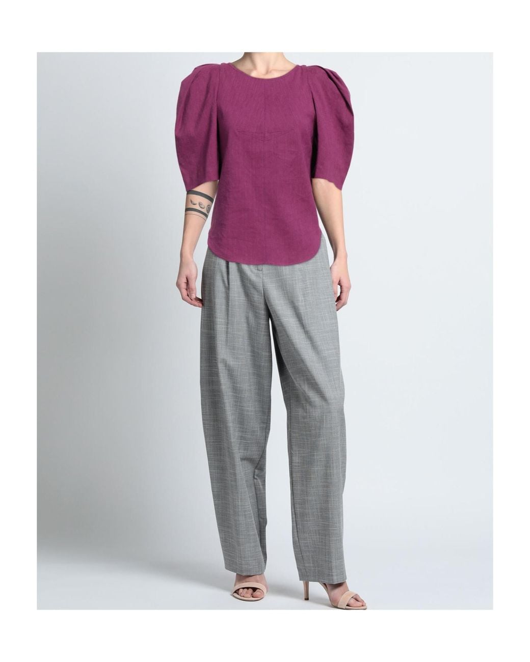 Isabel Marant Purple Puff Sleeve Top