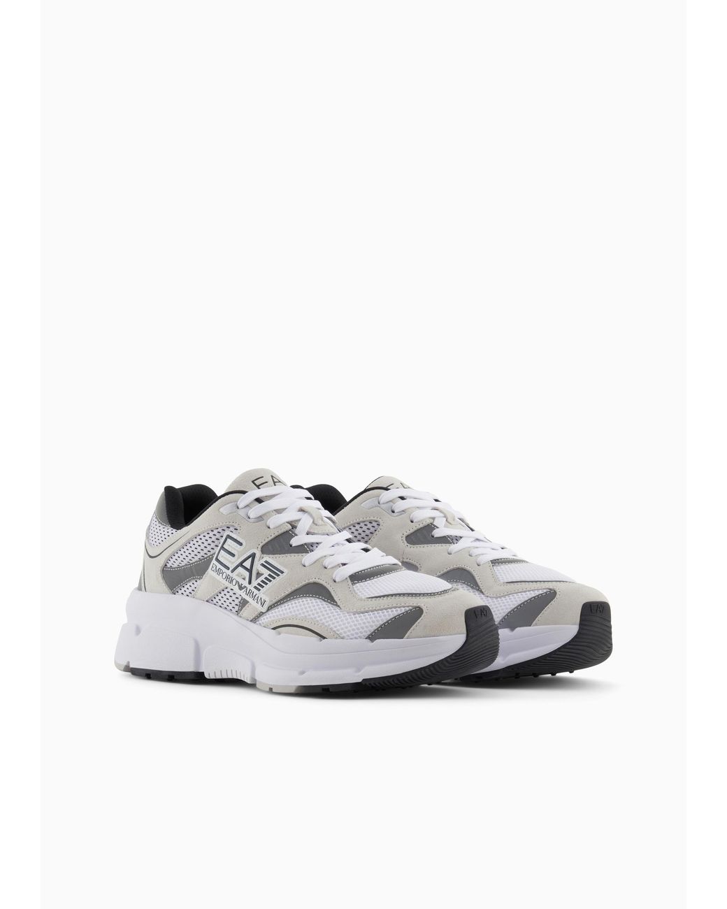 EA7 Gray Lace Up Sneakers for men