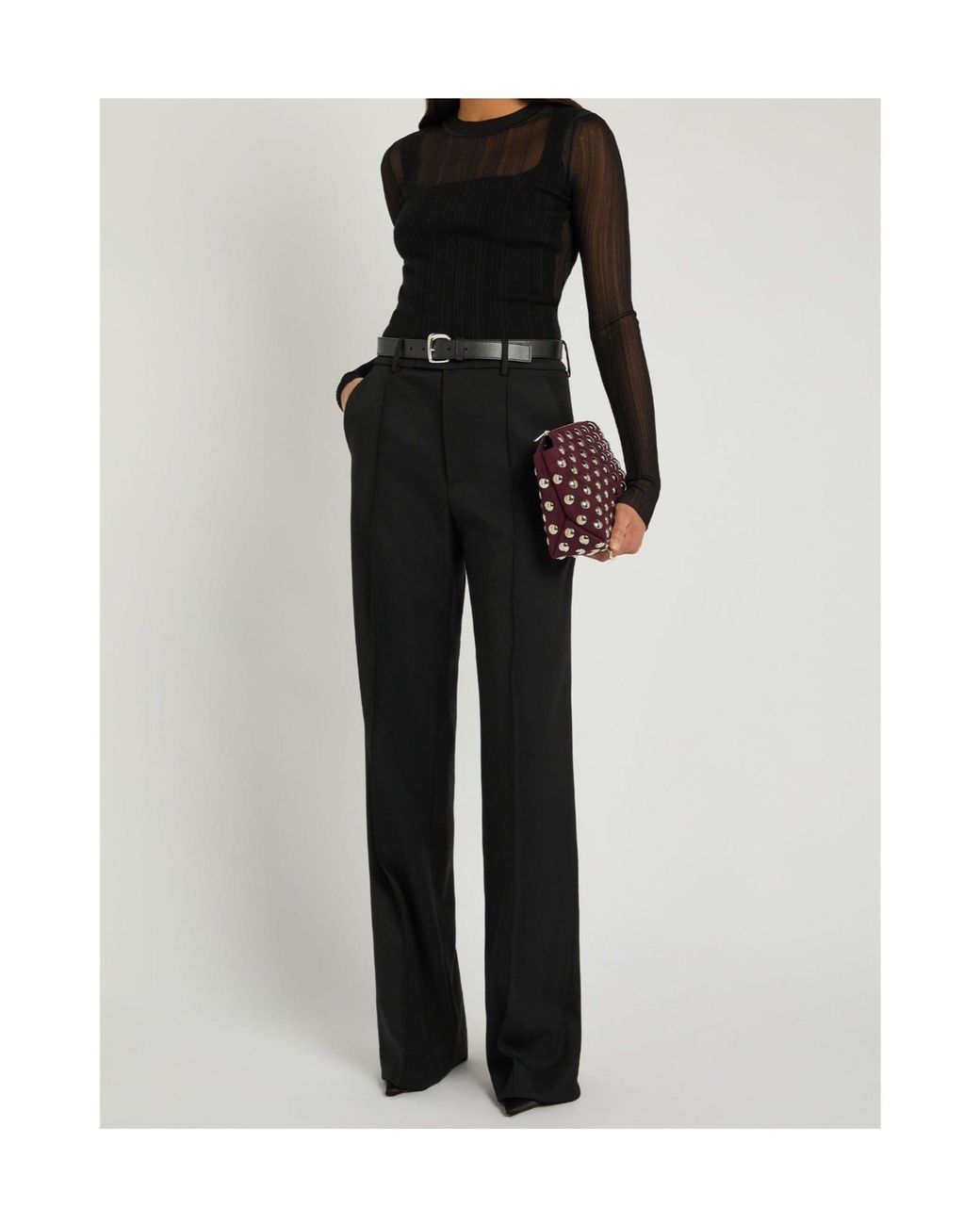Nili Lotan Black Casual Trousers With Belt Loops