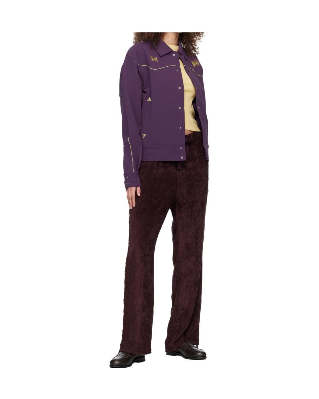 Needles Purple Long-Sleeved Casual Jacket for men