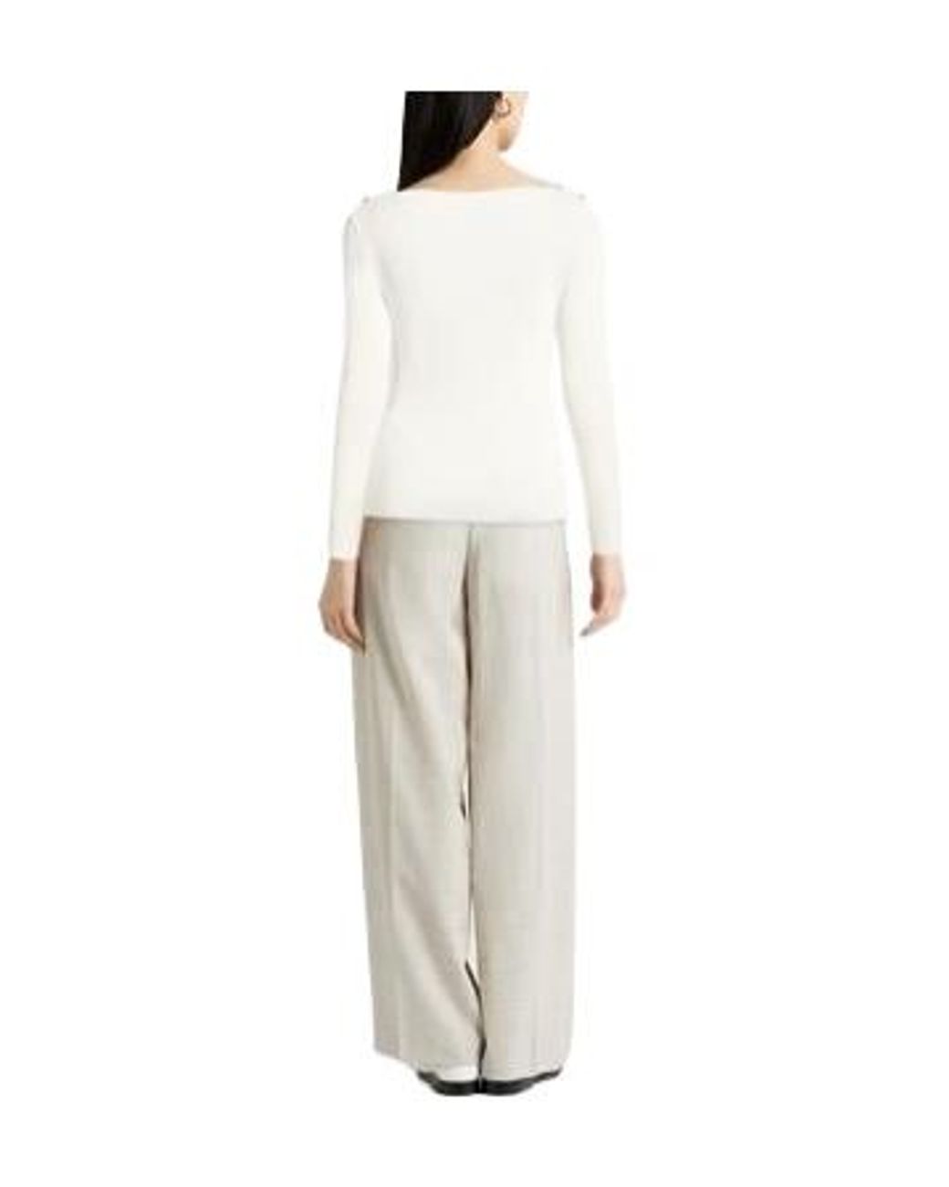 Max Mara White Ribbed Knit Top