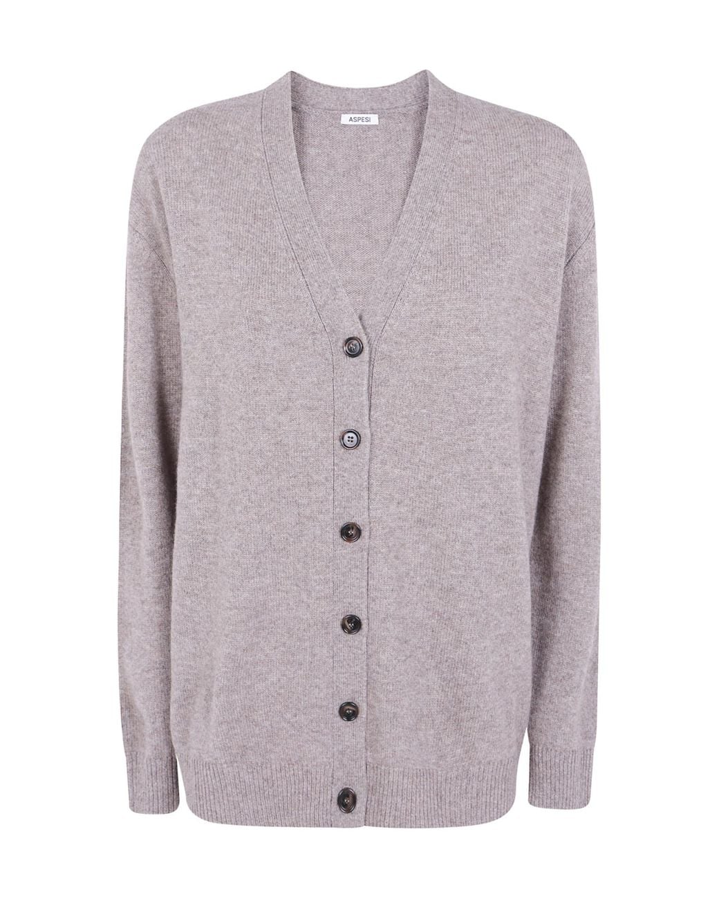 Aspesi Purple V-Neck Buttoned Cardigan