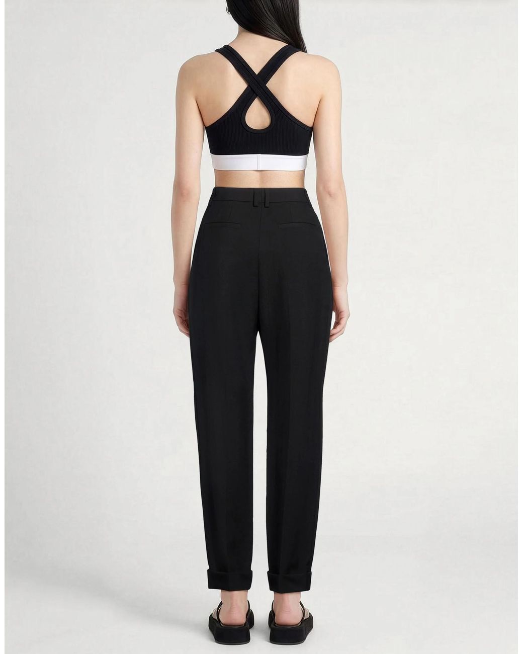Saint Laurent Black Slim-Fit Wool Casual Pants