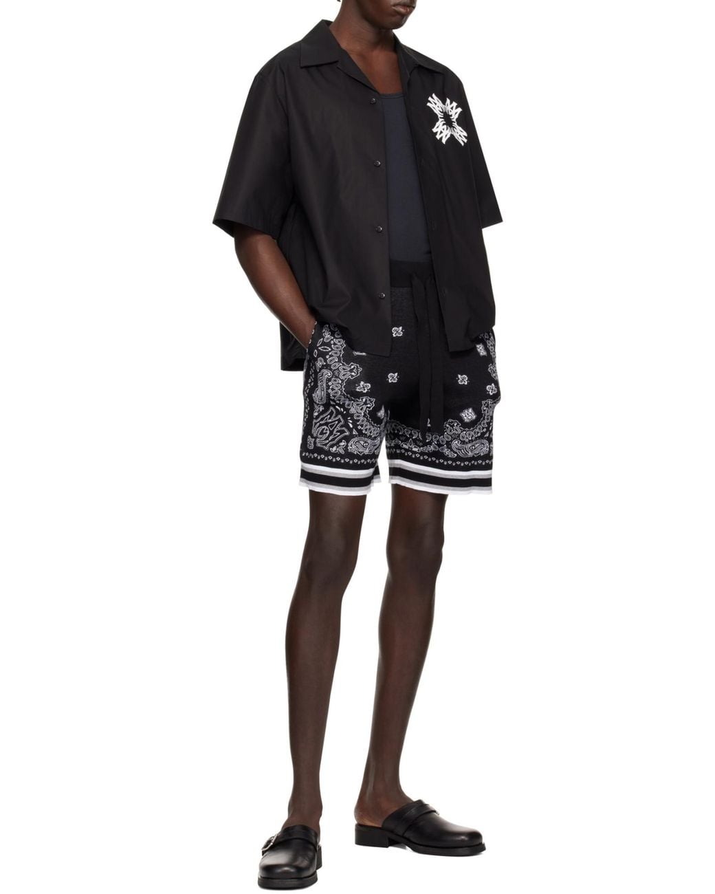 Amiri Black Pool Cue Bowling Shirt for men
