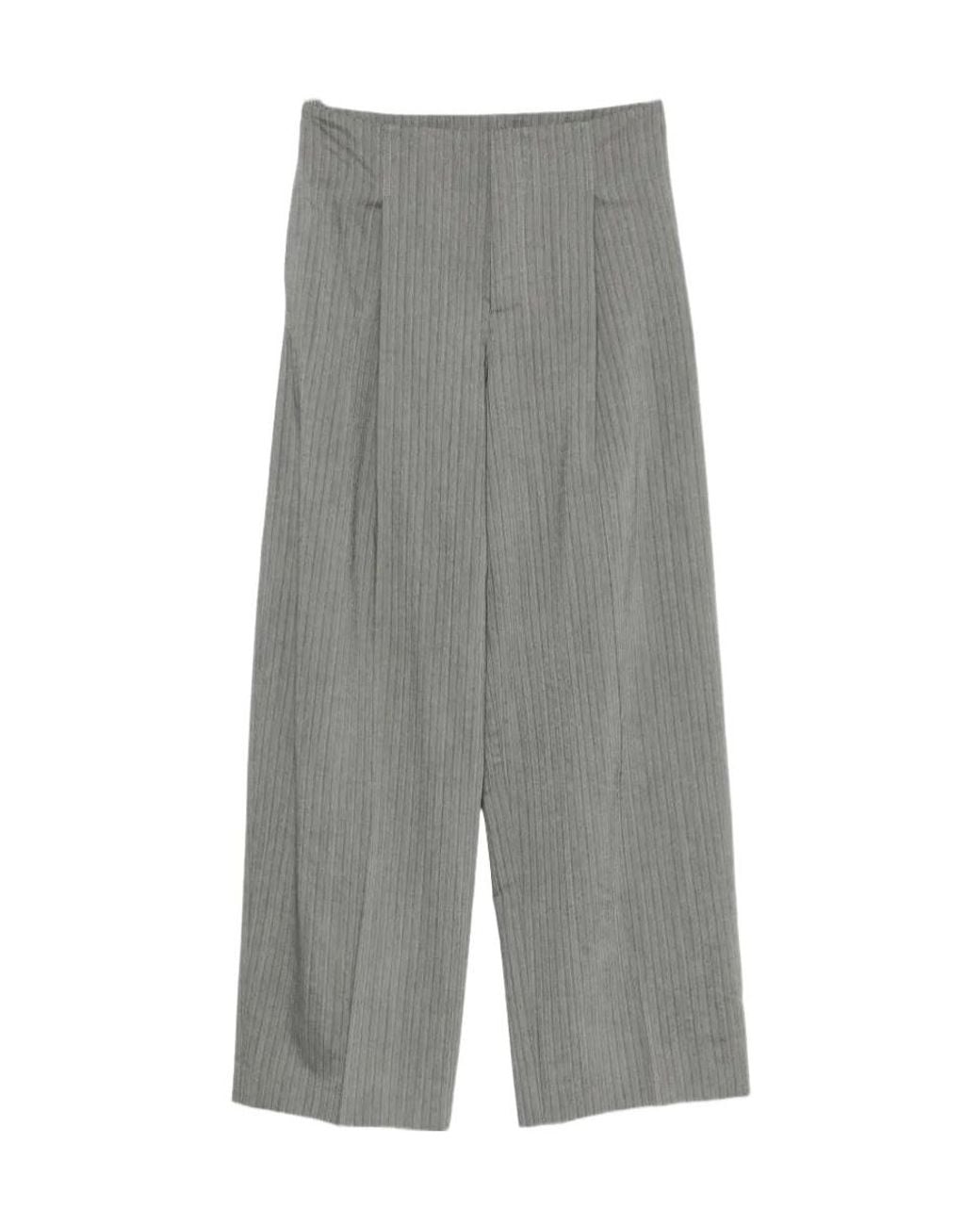 Alberta Ferretti Gray Straight-Leg Casual Pants
