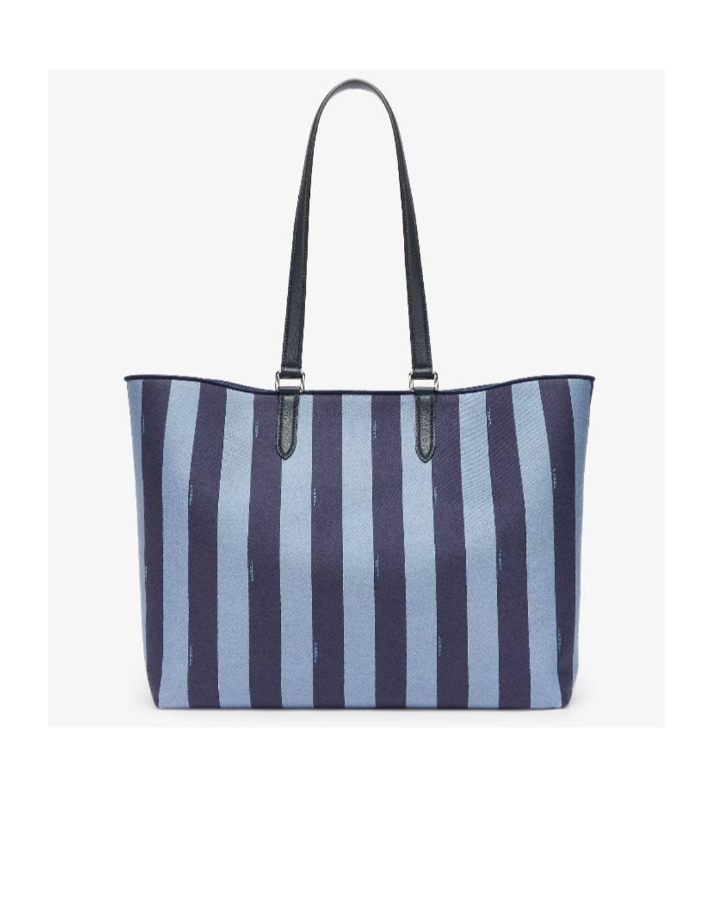 Fendi Blue Signature Pequin Jacquard Tote Bag for men