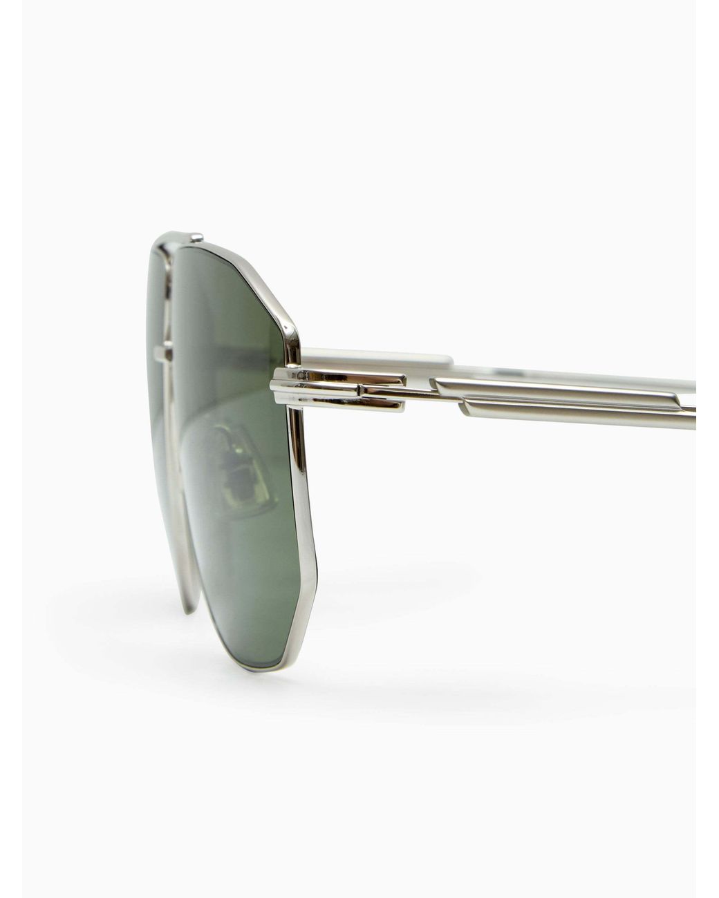 Bottega Veneta Green Eyewear Aviator Frame Sunglasses