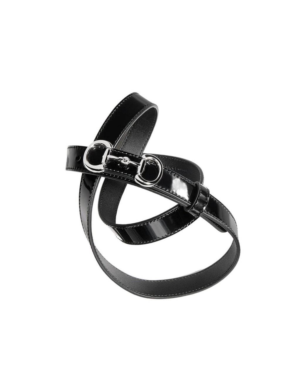Gucci Black Thin Belt With Horsebit Buckle