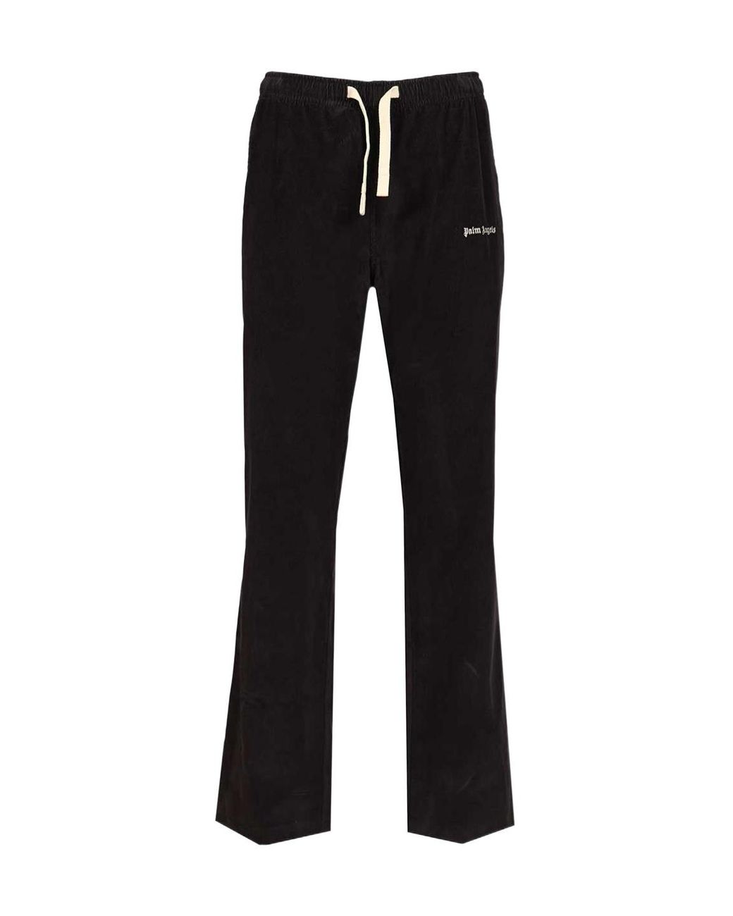 Palm Angels Black Logo Embroidered Drawstring Pants for men