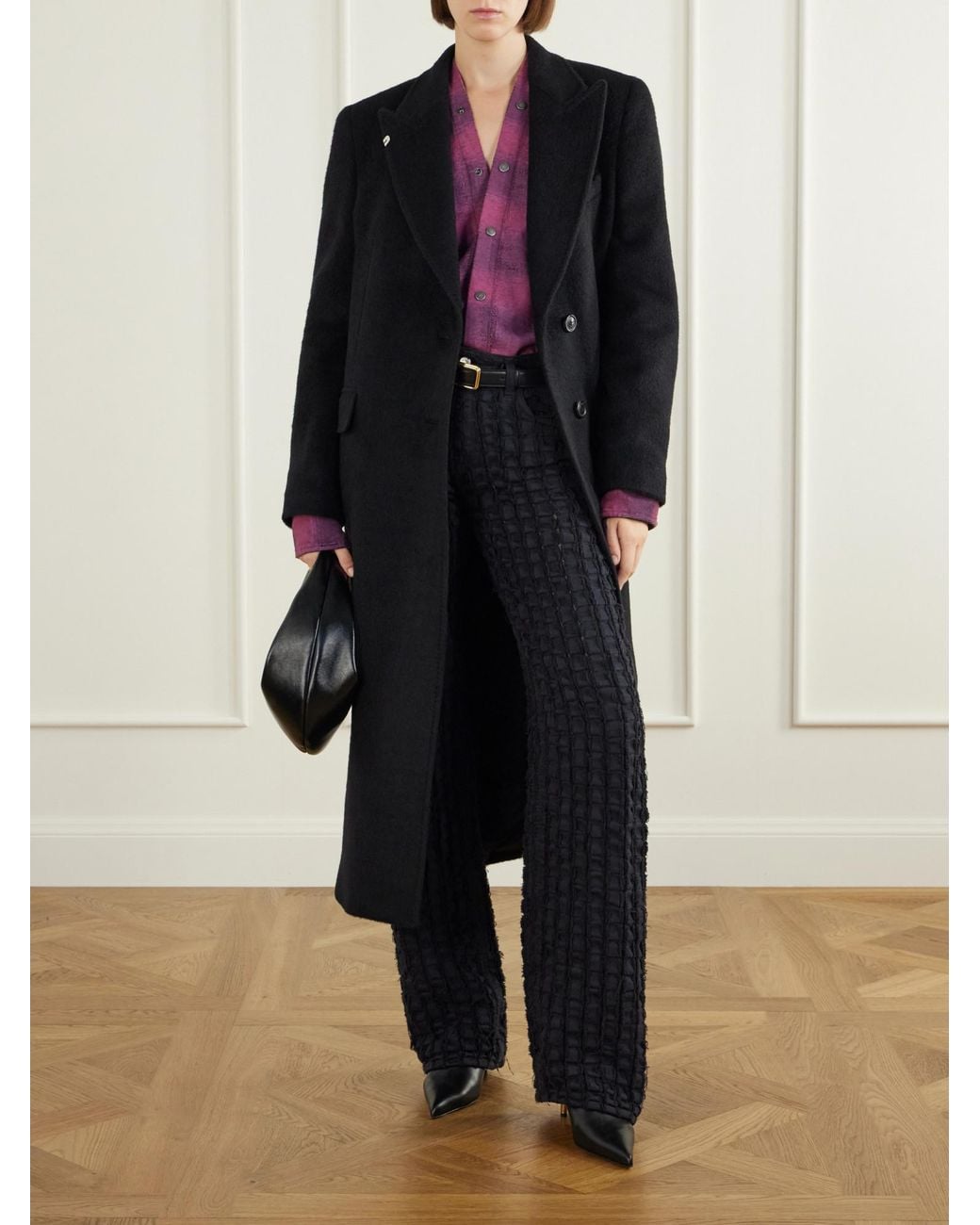 Haikure Purple Checked Cotton Shirt