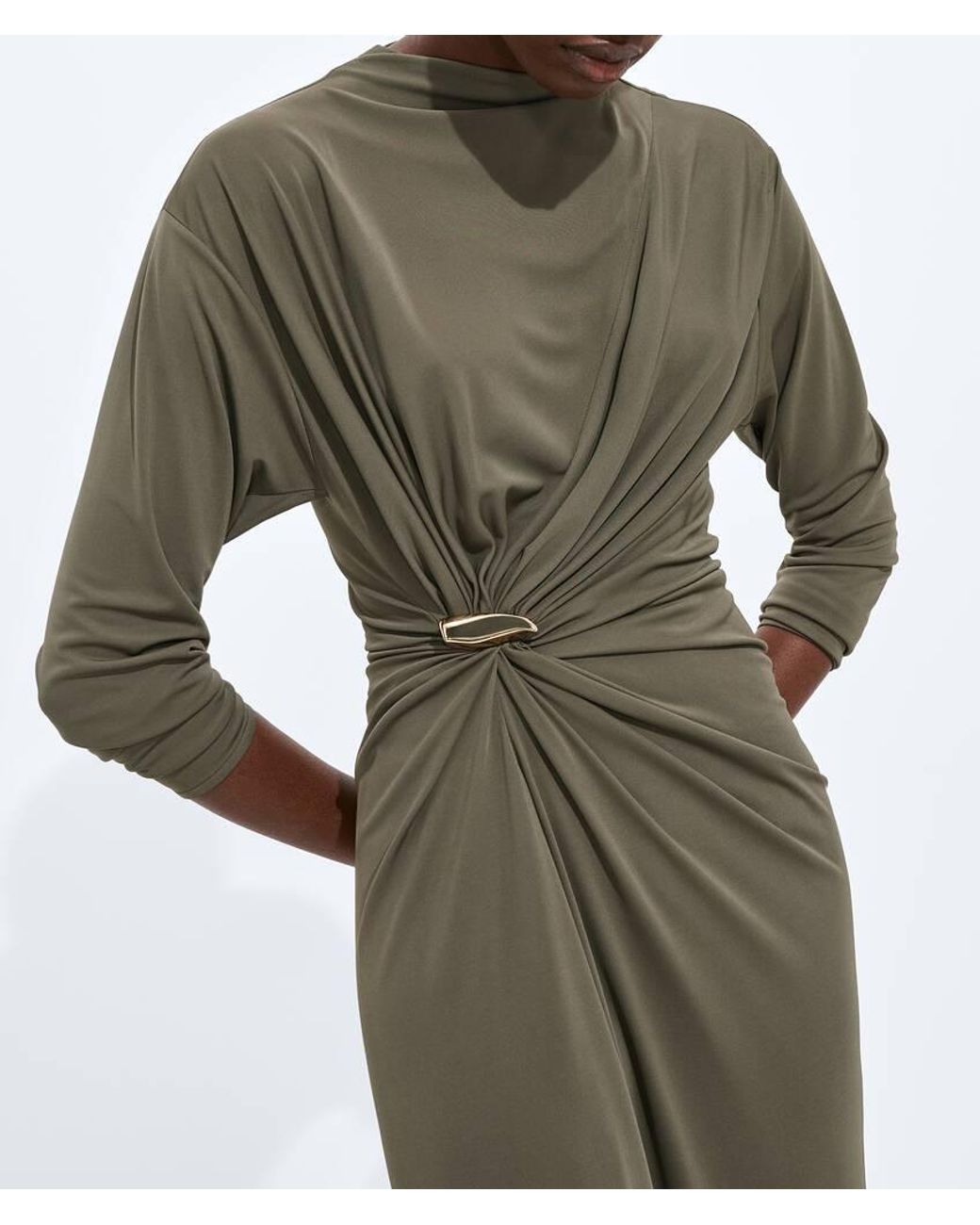 Bottega Veneta Green Crepe Jersey Dress