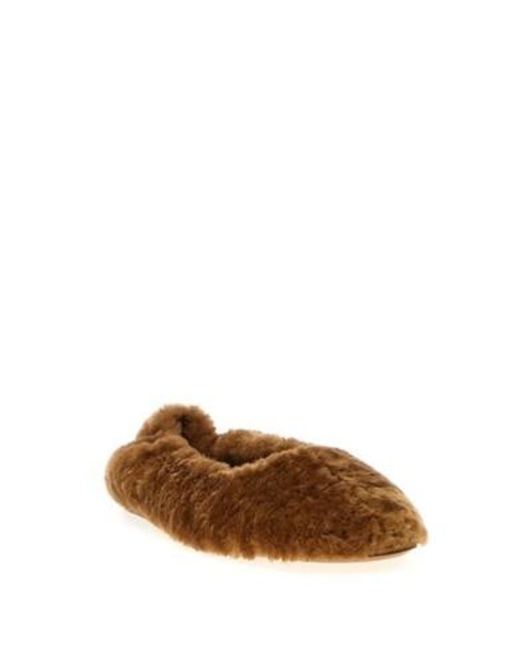 Dries Van Noten Brown Fur Ballet Flats