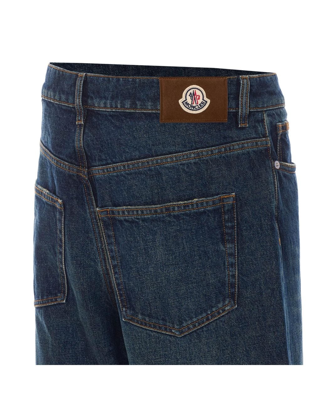 Moncler Blue Mid-Rise Straight-Leg Jeans for men