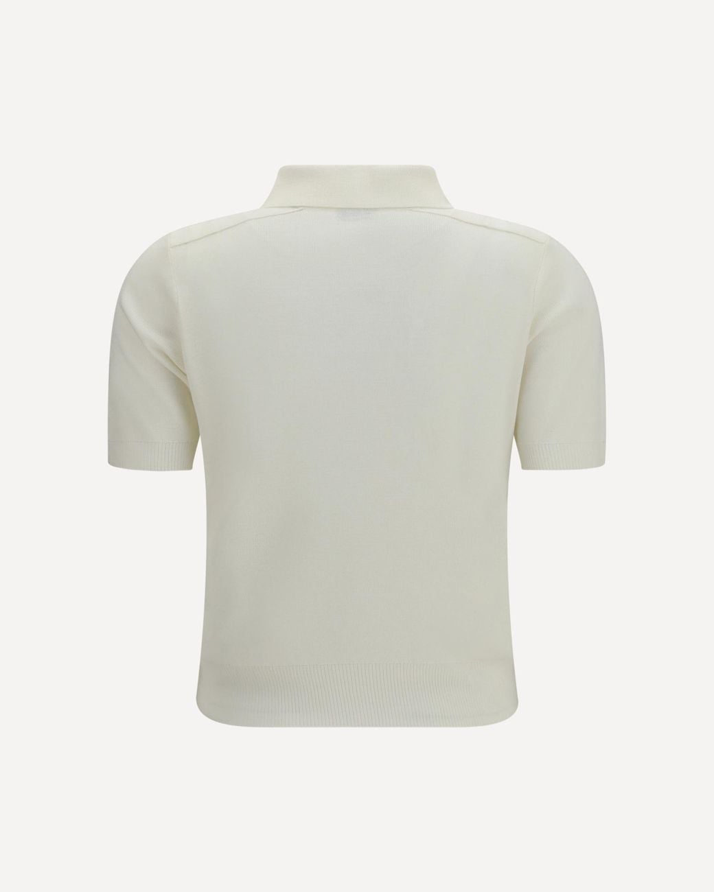 Burberry White Collared Short-Sleeve Knit Shirt