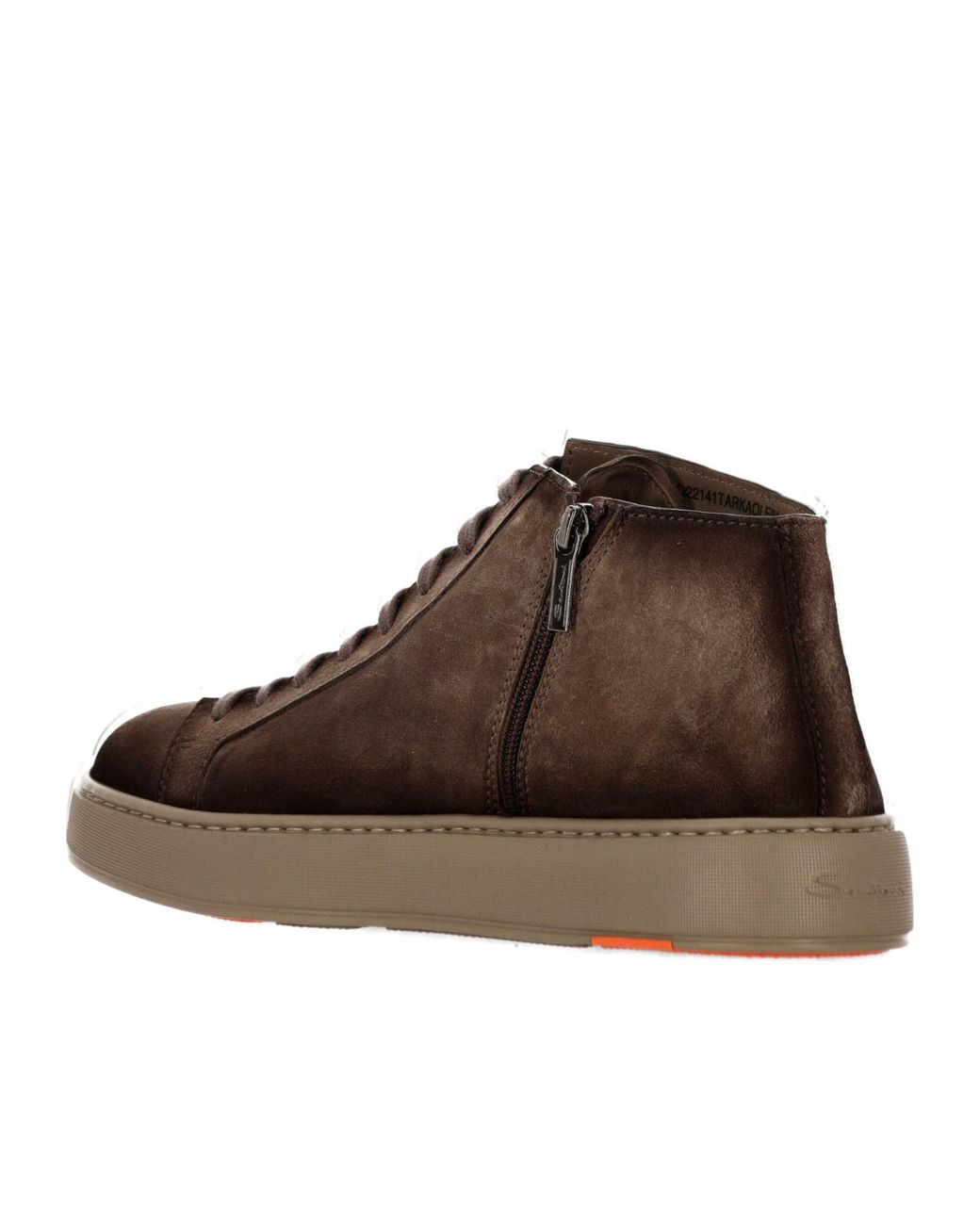 Santoni Brown Baskets Montantes En Cuir for men