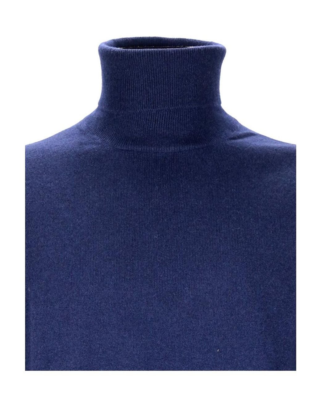 Gran Sasso Blue Long Sleeve Turtleneck Jumper for men