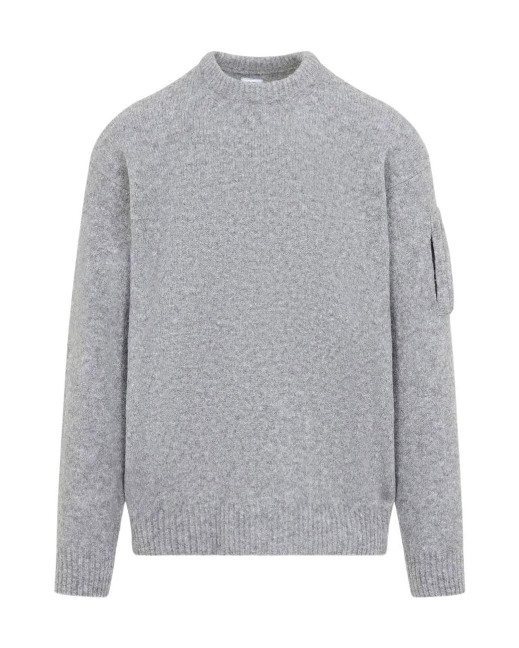 C P Company Gray Crew-Neck Long-Sleeve Knit Top for men