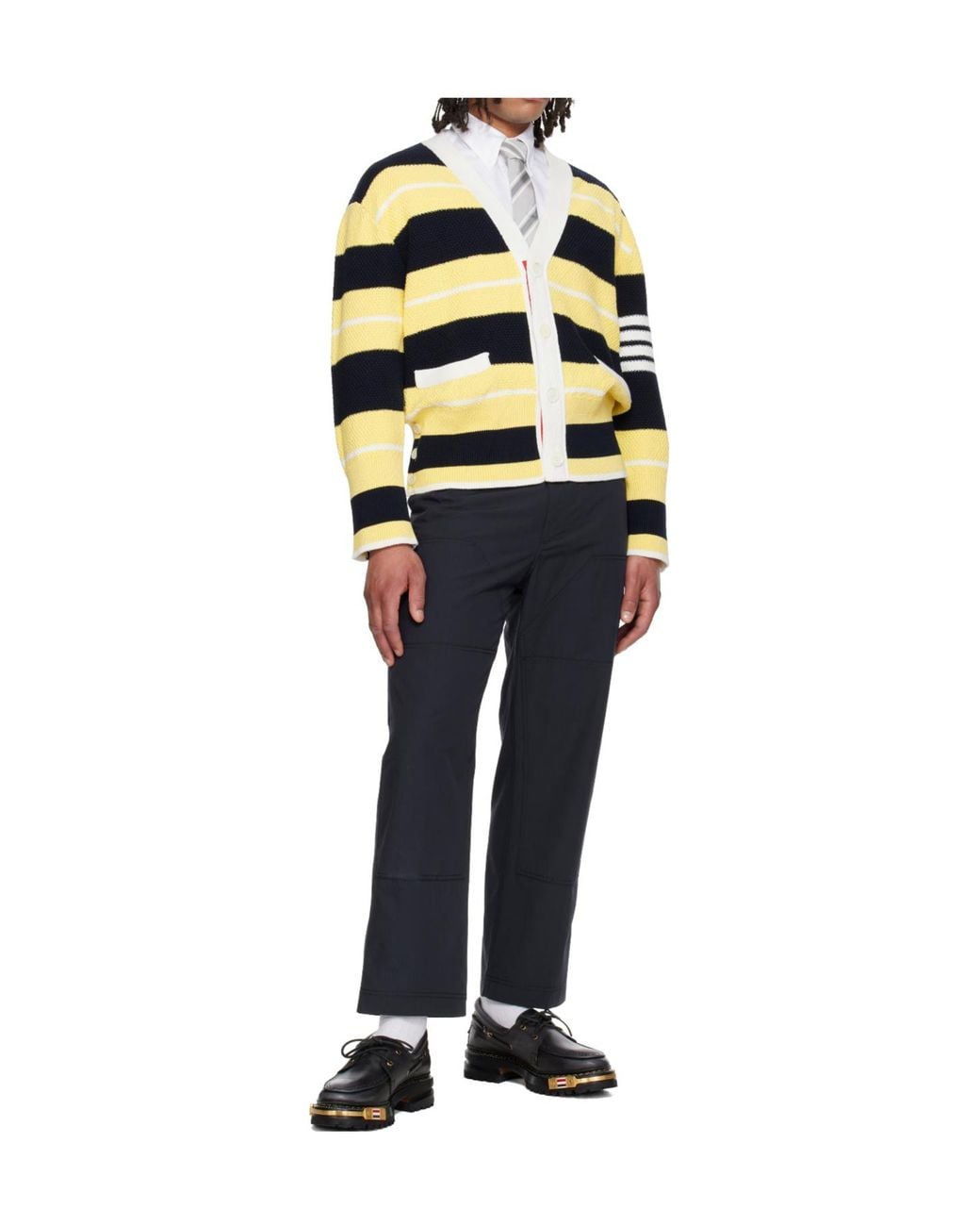 Thom Browne Blue Casual Pants With Belt Loops for men