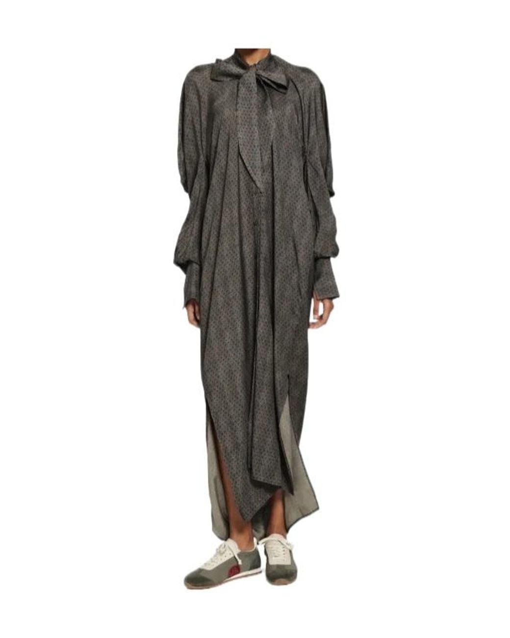 Uma Wang Multicolor Corey Printed Pussy-Bow Coat