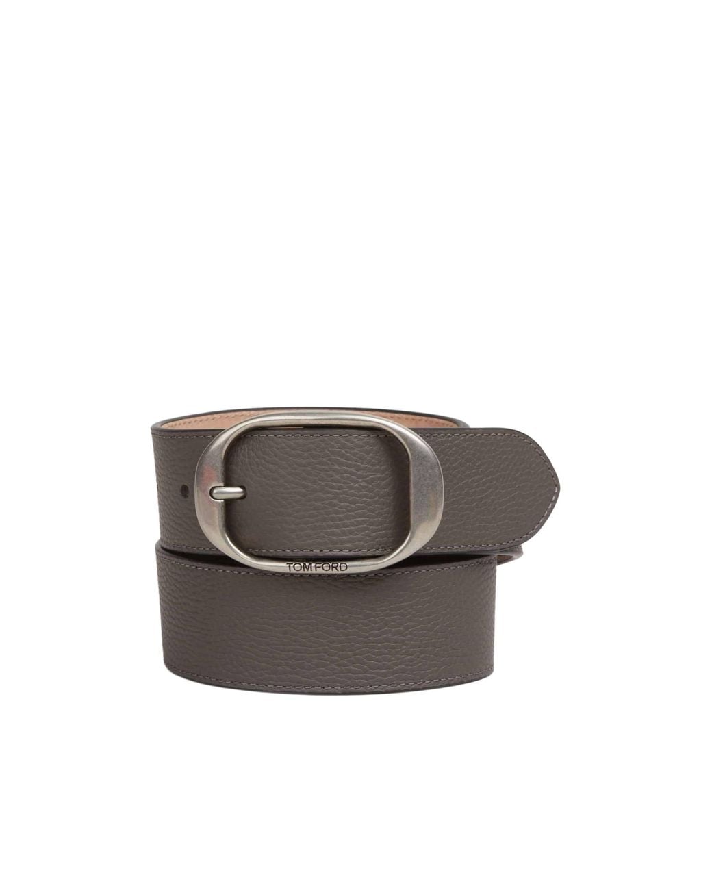 Tom Ford Gray Grained Leather Belt for men