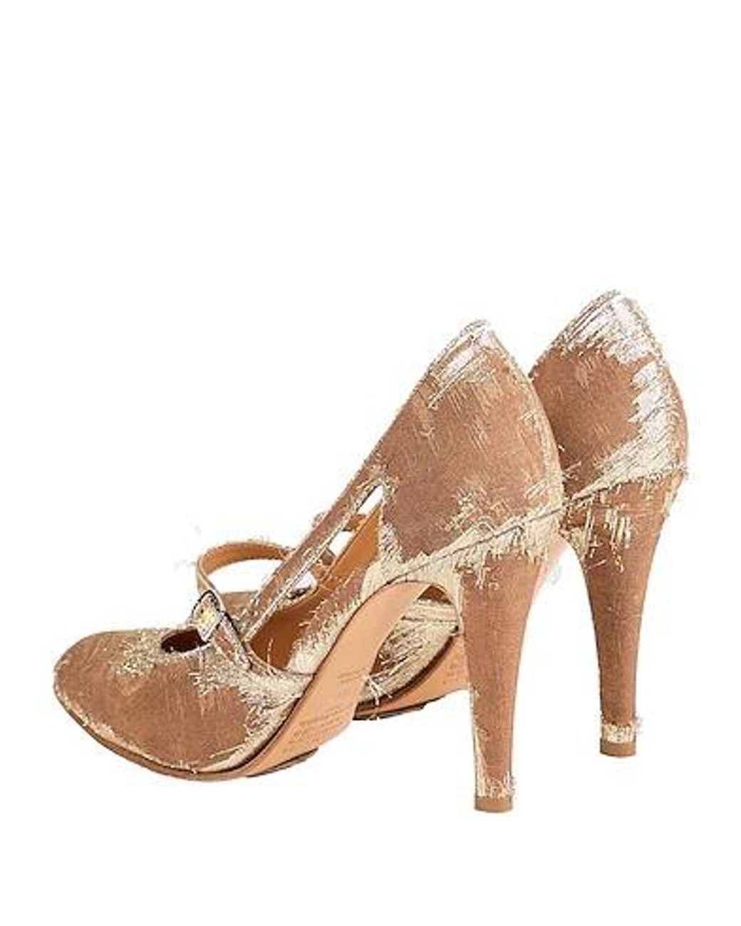 Maison Margiela Natural Woven Mary Jane High Heels