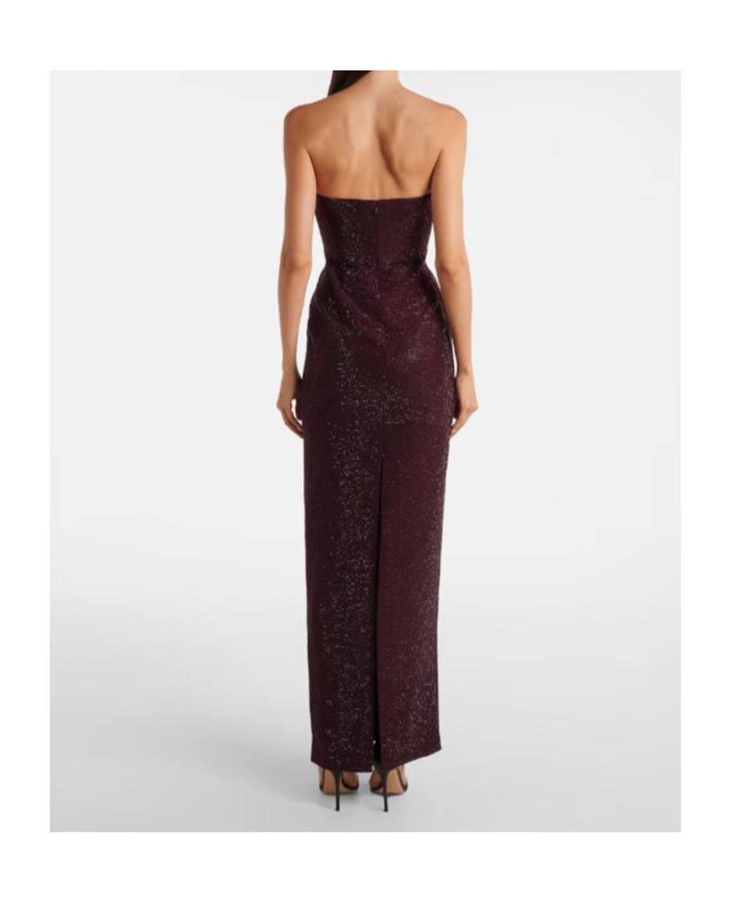 Roland Mouret Purple Crystal-Embellished Gown