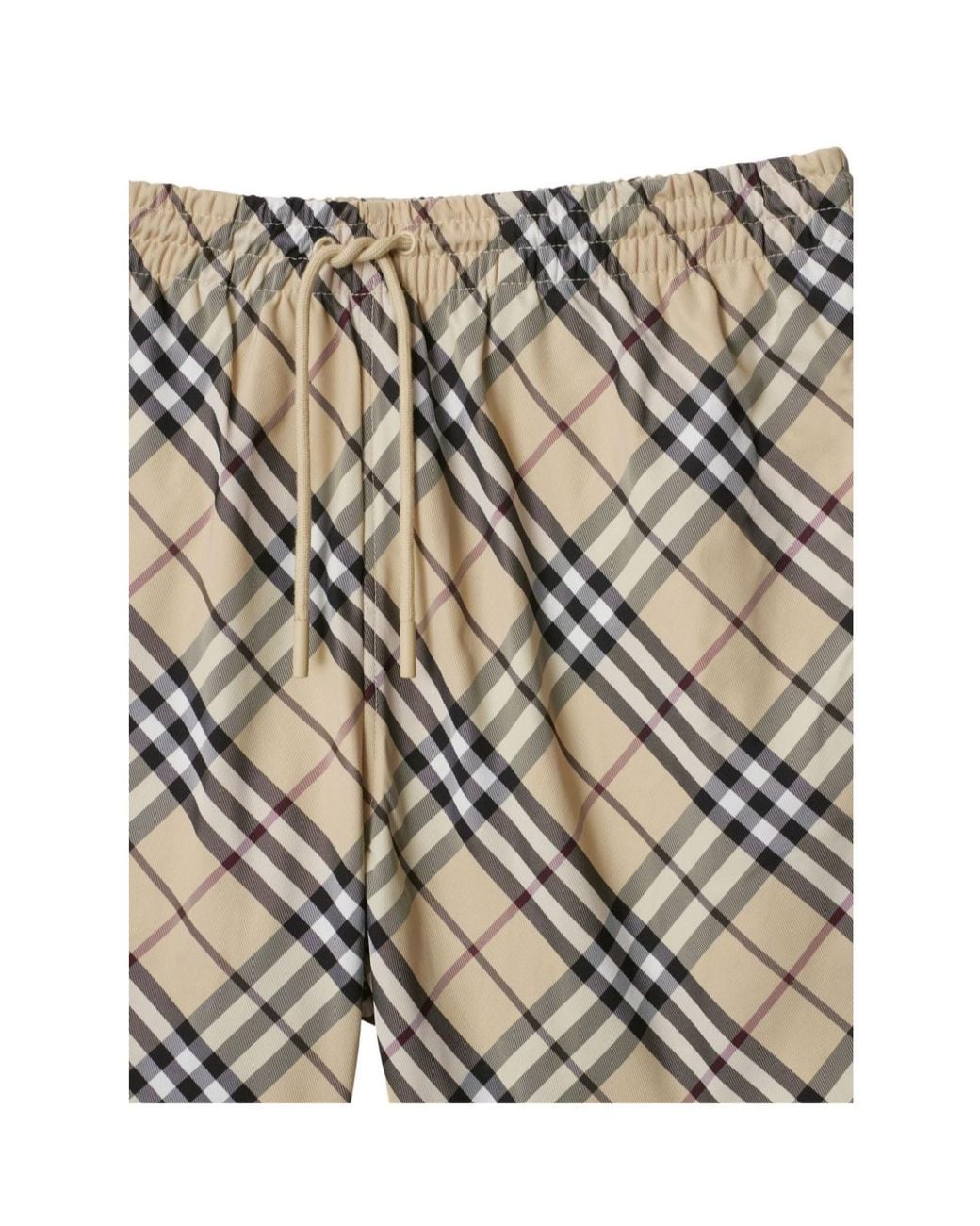 Burberry White Checked Swim Shorts for men