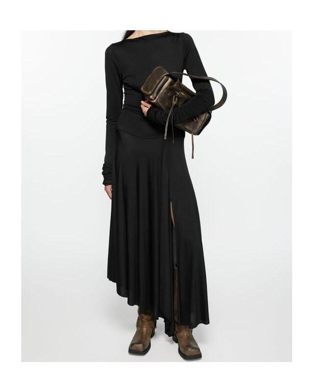Acne Black Open Back Long Sleeved Dress