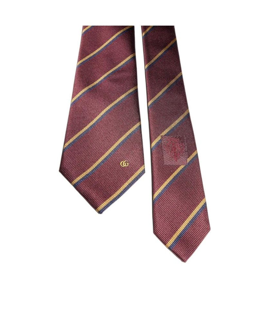 Gucci Purple Striped Double G Silk Jacquard Tie for men