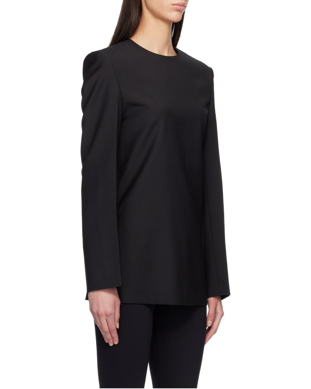 Totême Black Totême Structured Long Sleeved Top