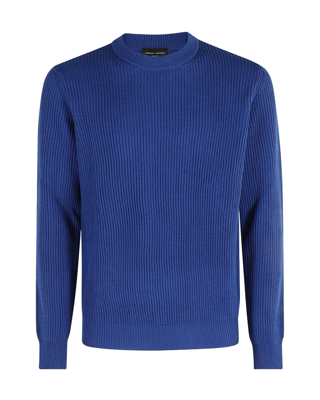 Roberto Collina Blue Crew Neck Long Sleeve Sweater for men