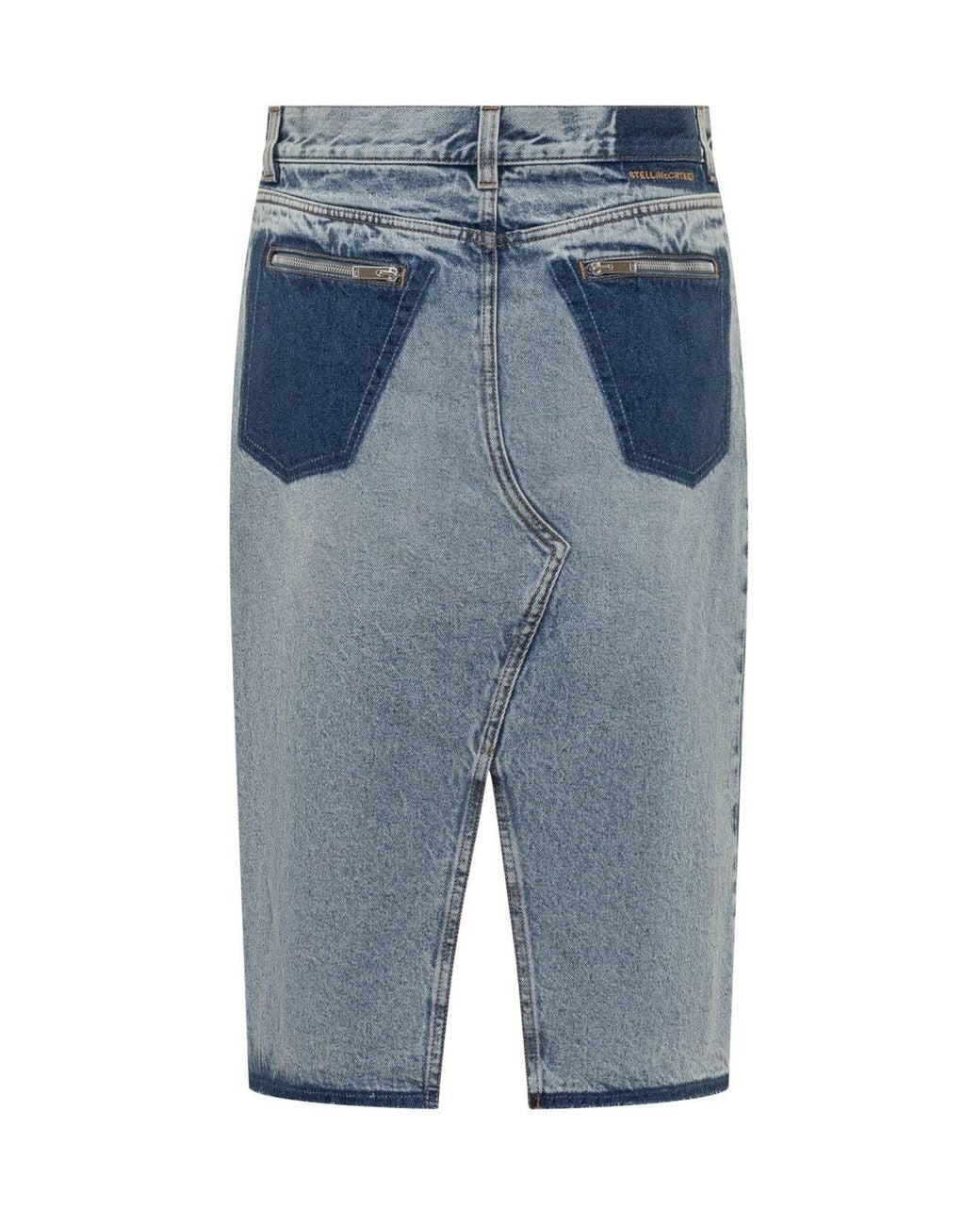 Stella McCartney Blue Slit Detailed Midi Skirt