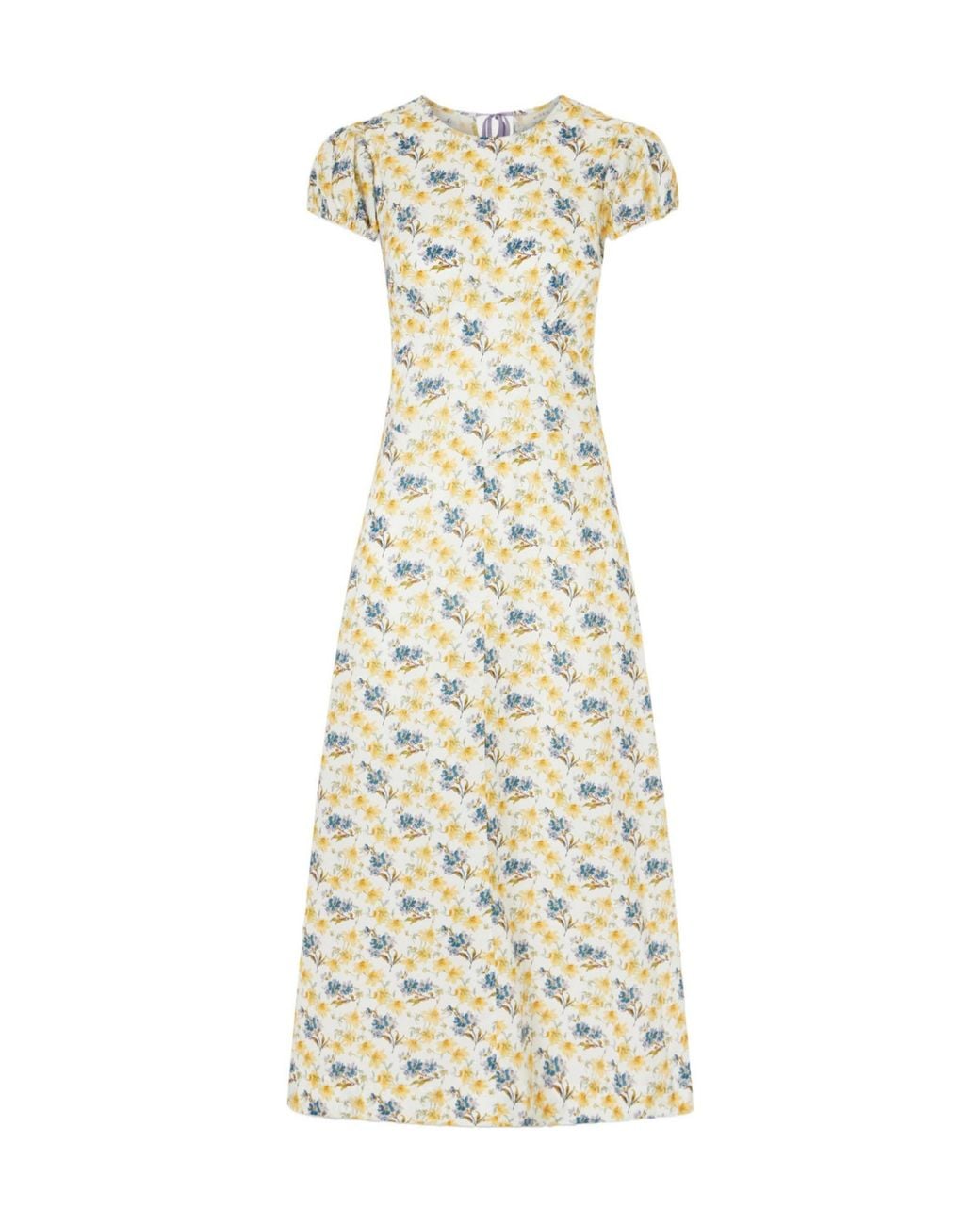 Doen Metallic Floral-Print Organic Cotton Midi Dress