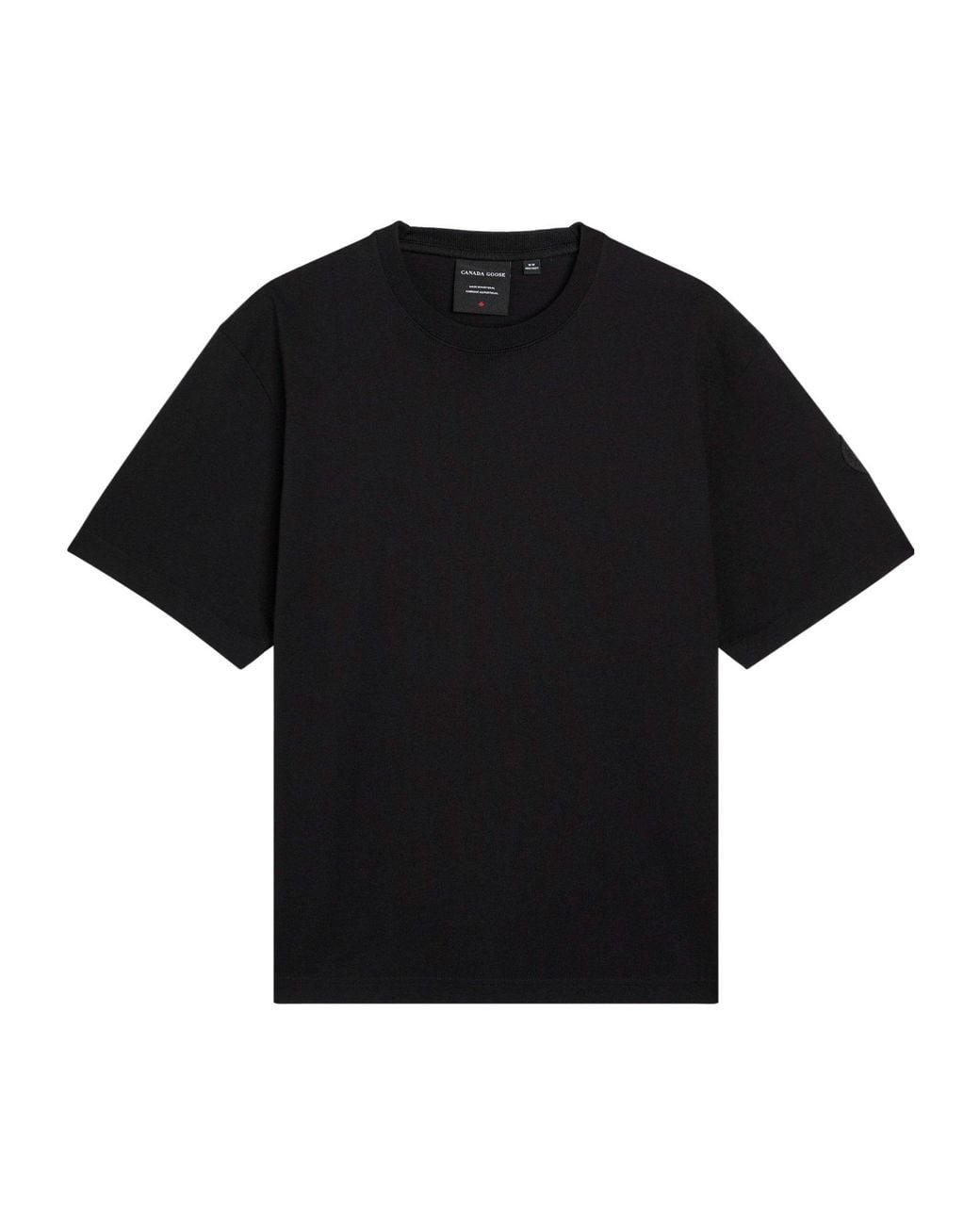 Canada Goose Black Simple Cotton T-Shirt for men