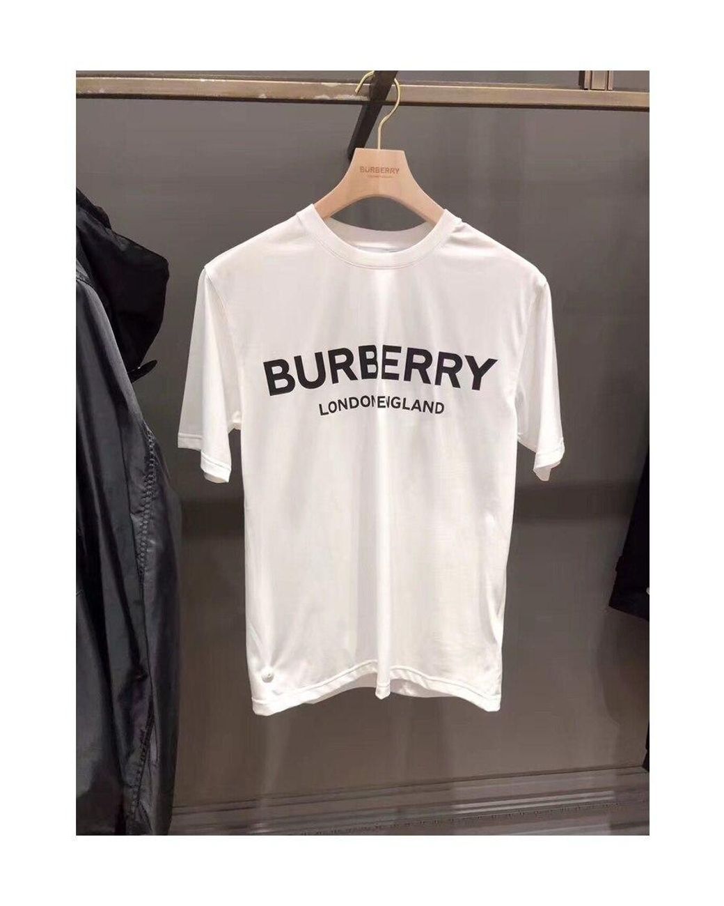 Burberry White Logo Print Crewneck T-Shirt for men
