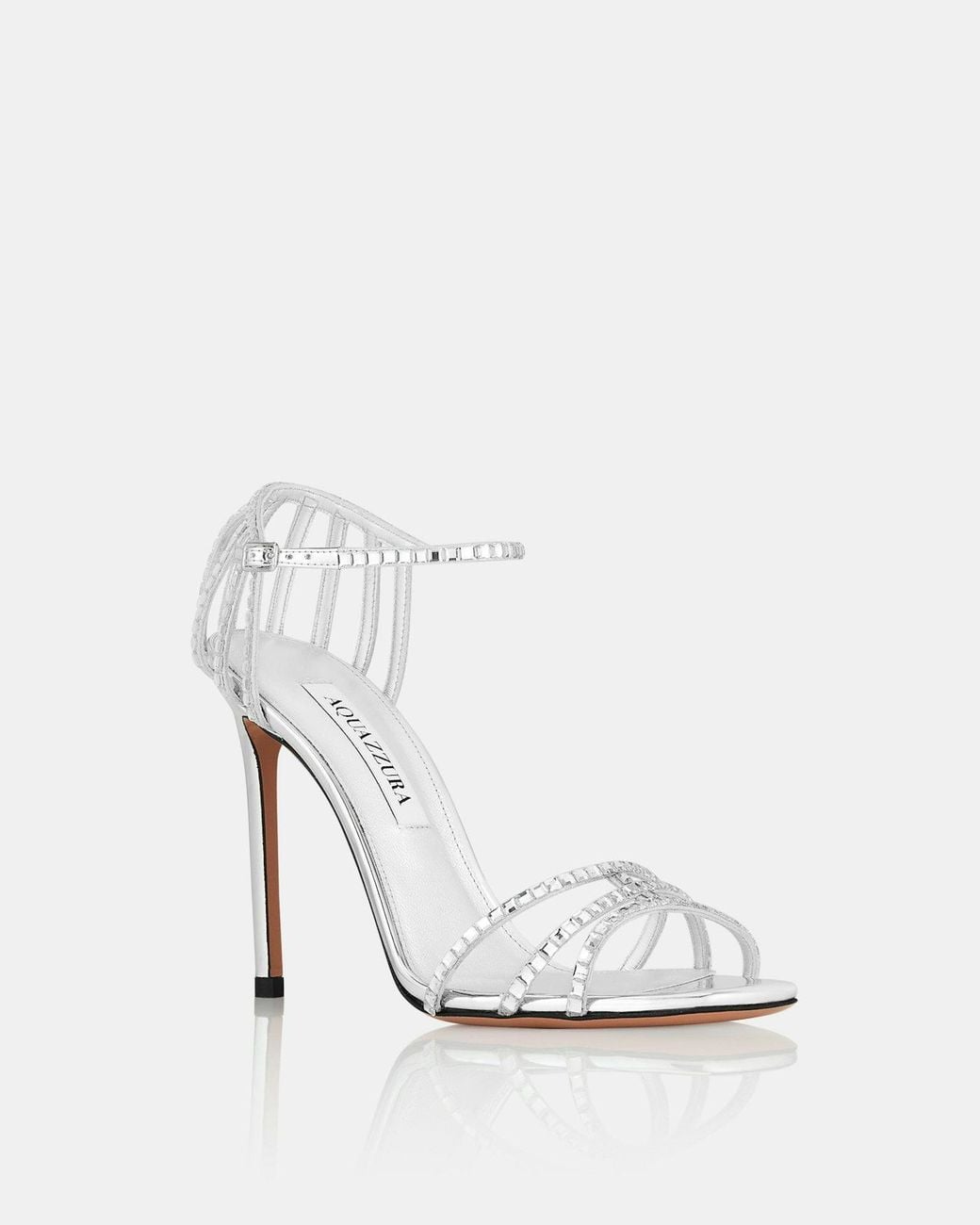 Aquazzura White Sensation Crystal Heeled Sandals