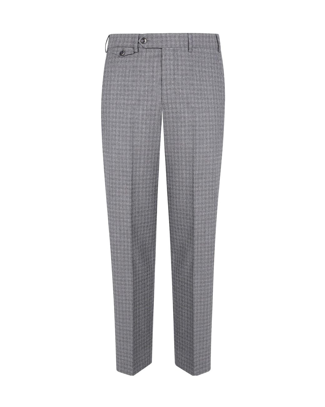 Pt Pantaloni Gray Check-Pattern Trousers for men