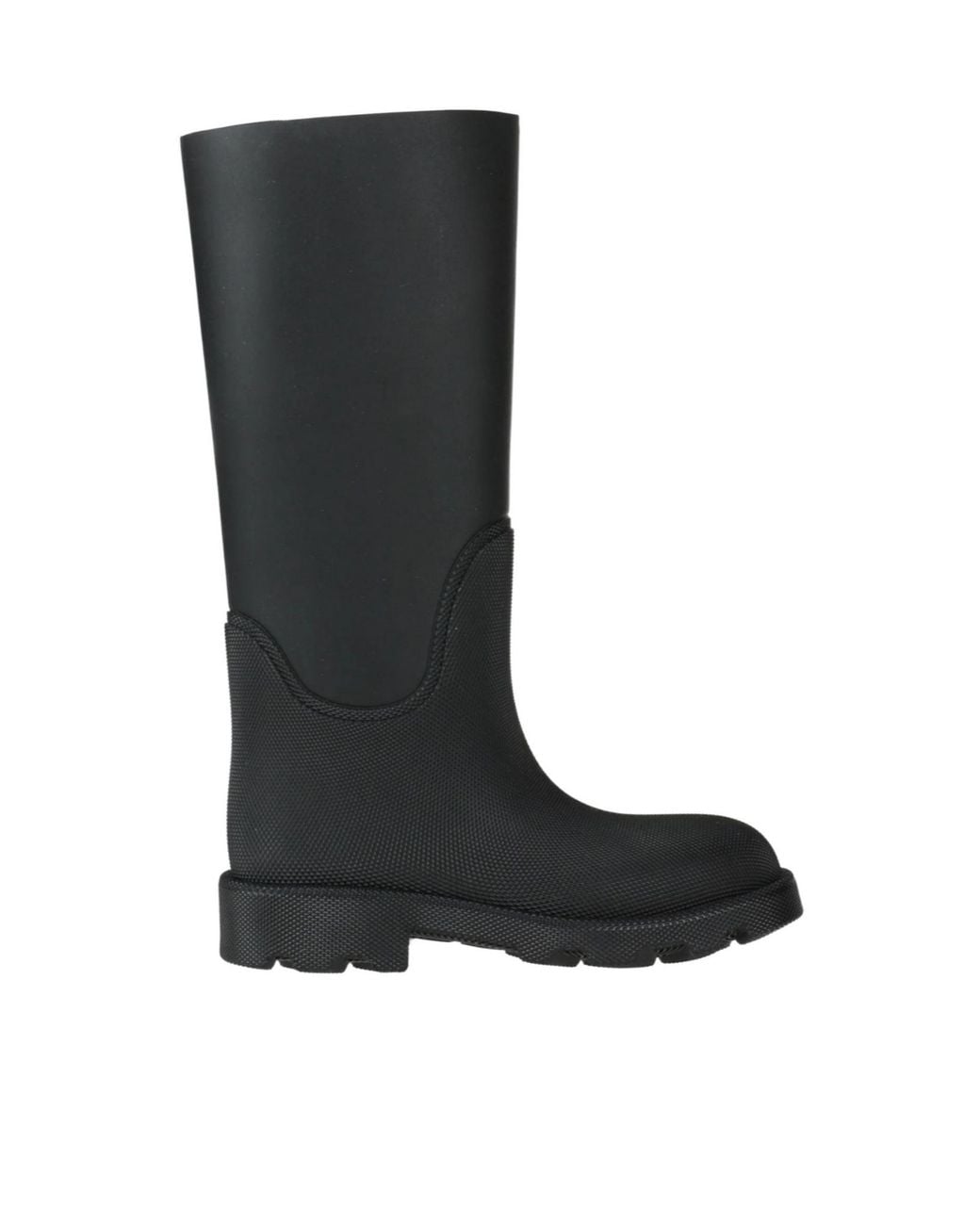 Burberry Black Solid-Color Rubber Rain Boots