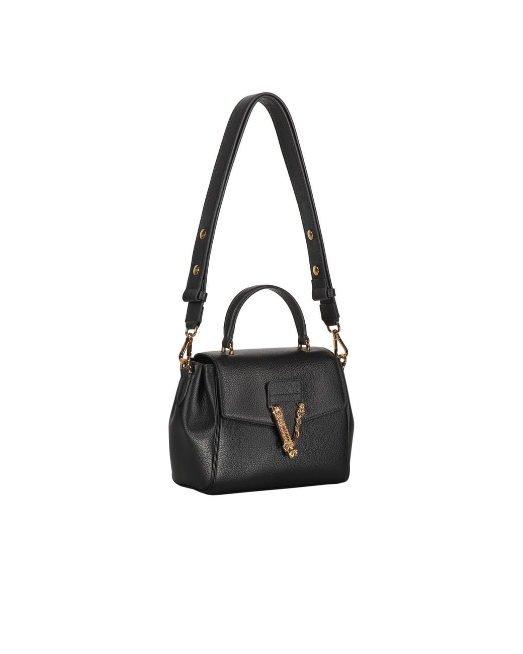 Versace Black Virtus Top Handle Bag