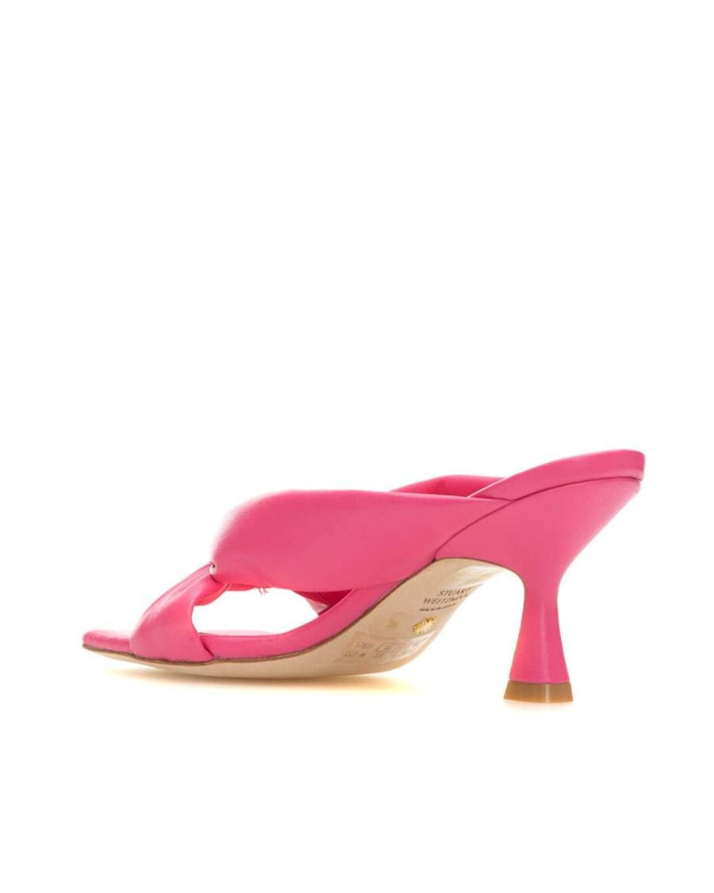 Stuart Weitzman Pink Slip-On Square-Toe Sandals