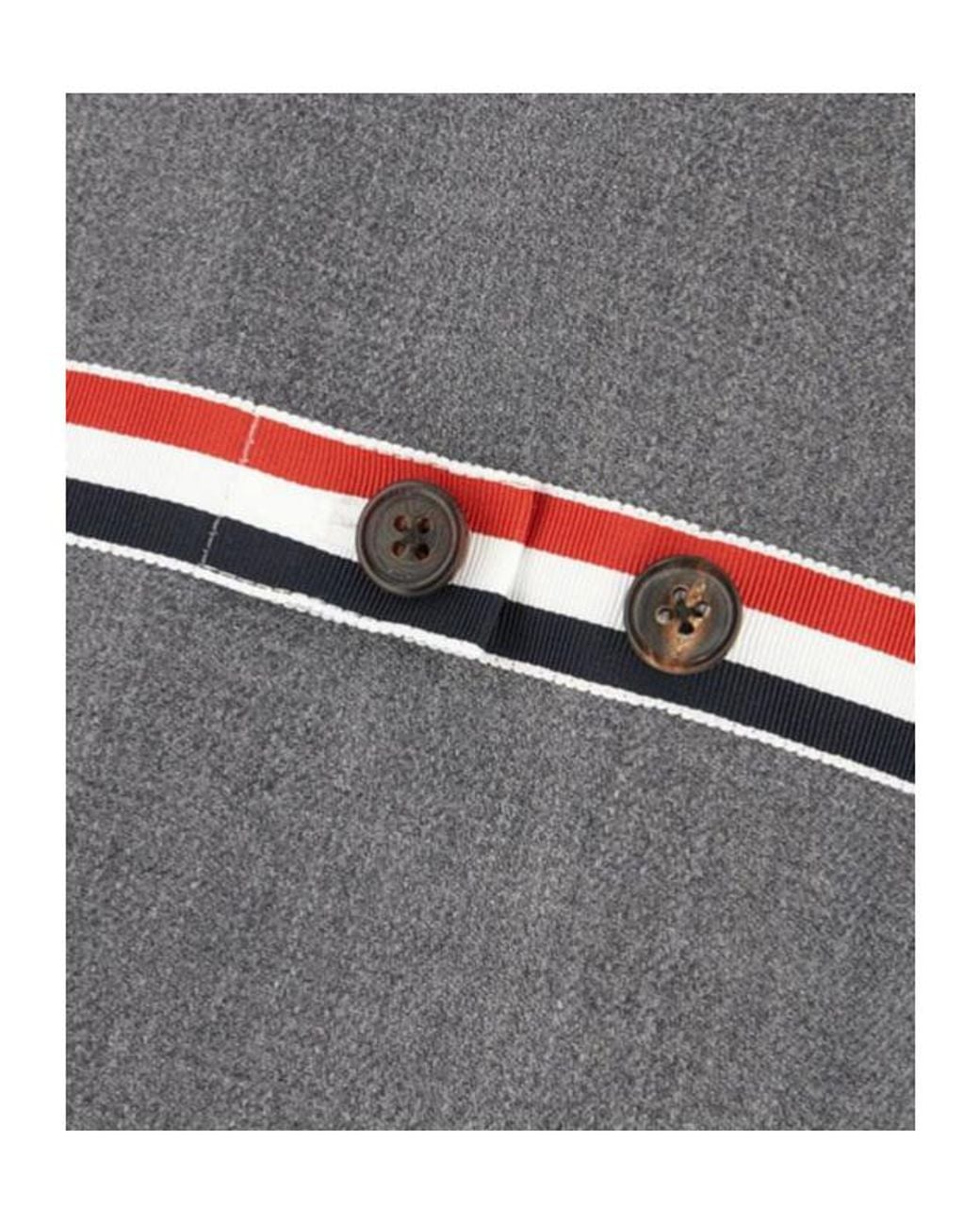 Thom Browne Gray Rwb-Stripe Drop Shoulder Twill Coat