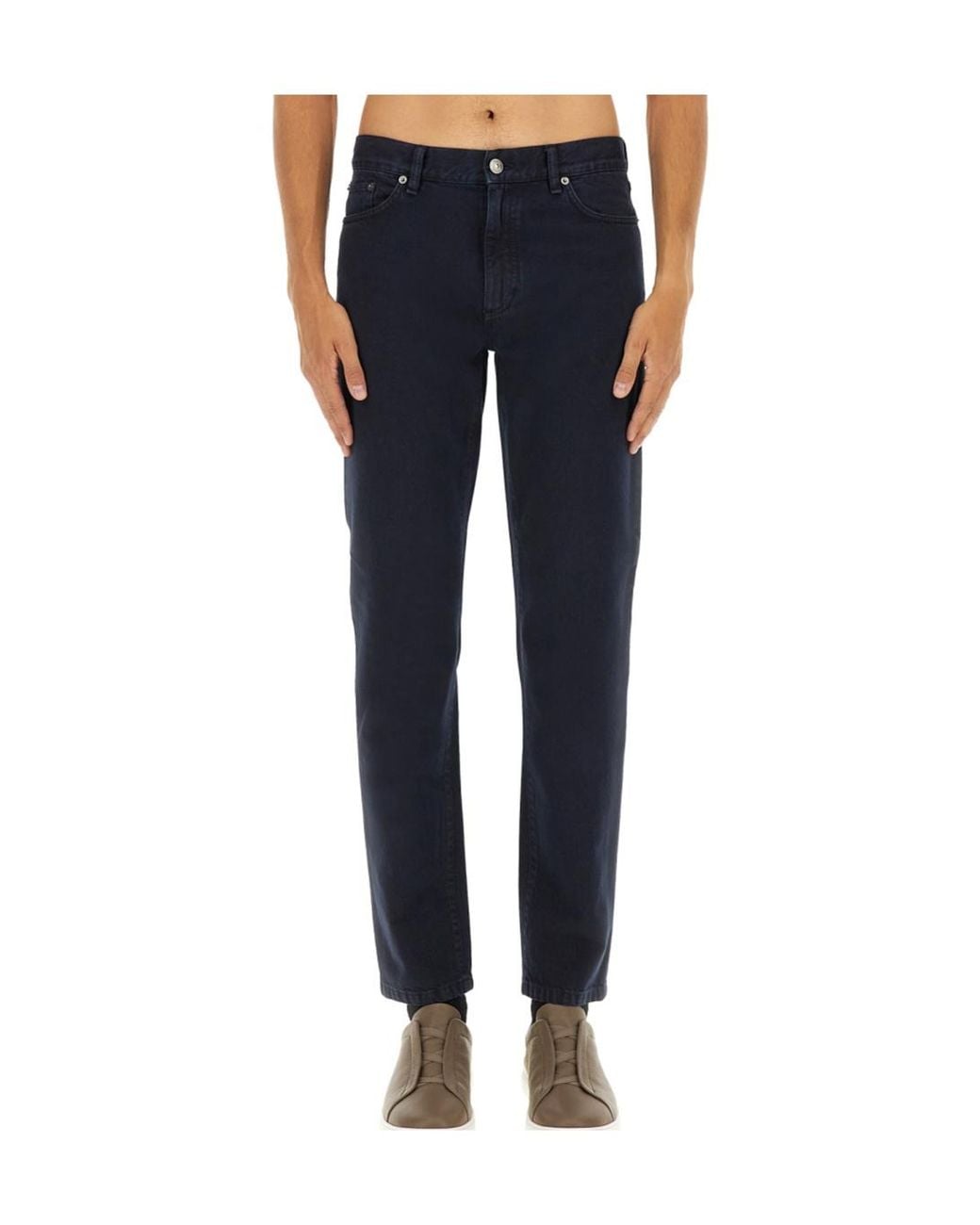 Zegna Blue Belt Loop Jeans for men