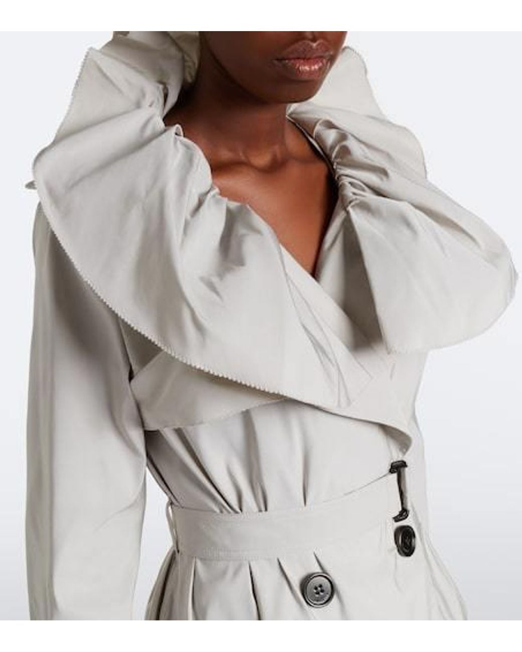 Burberry Gray Ruffled Trench Coat