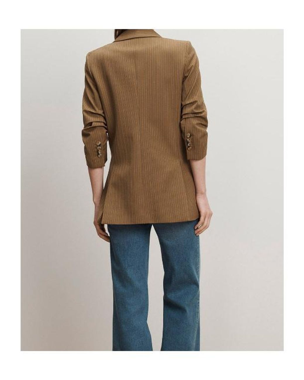 Veronica Beard Brown Rupert Pinstripe Dickey Jacket