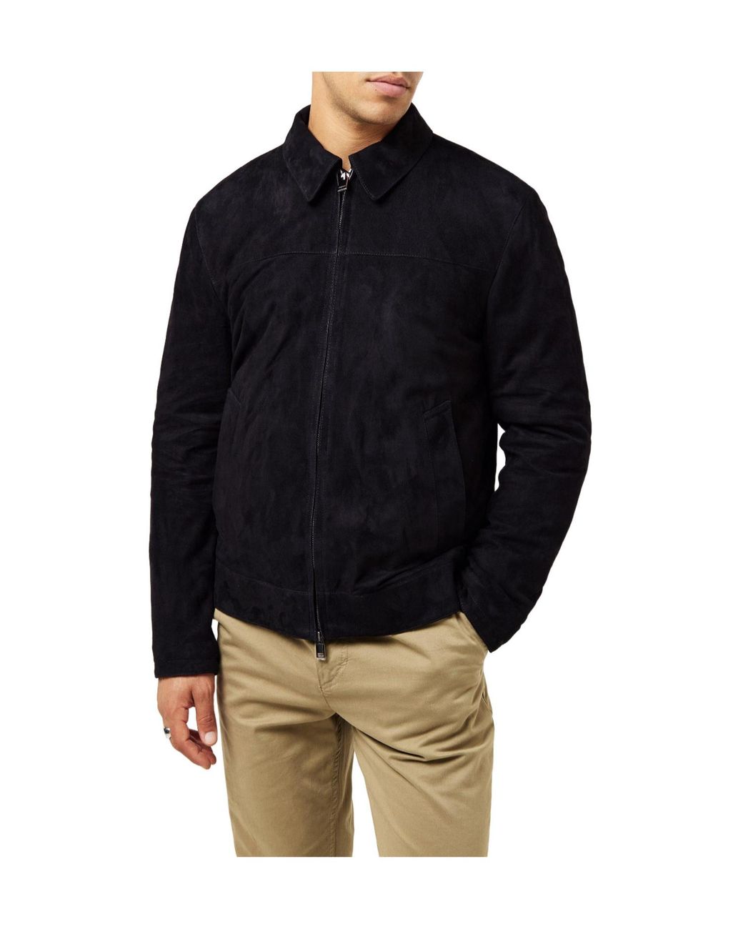Brioni Blue Suede Shirt Jacket for men