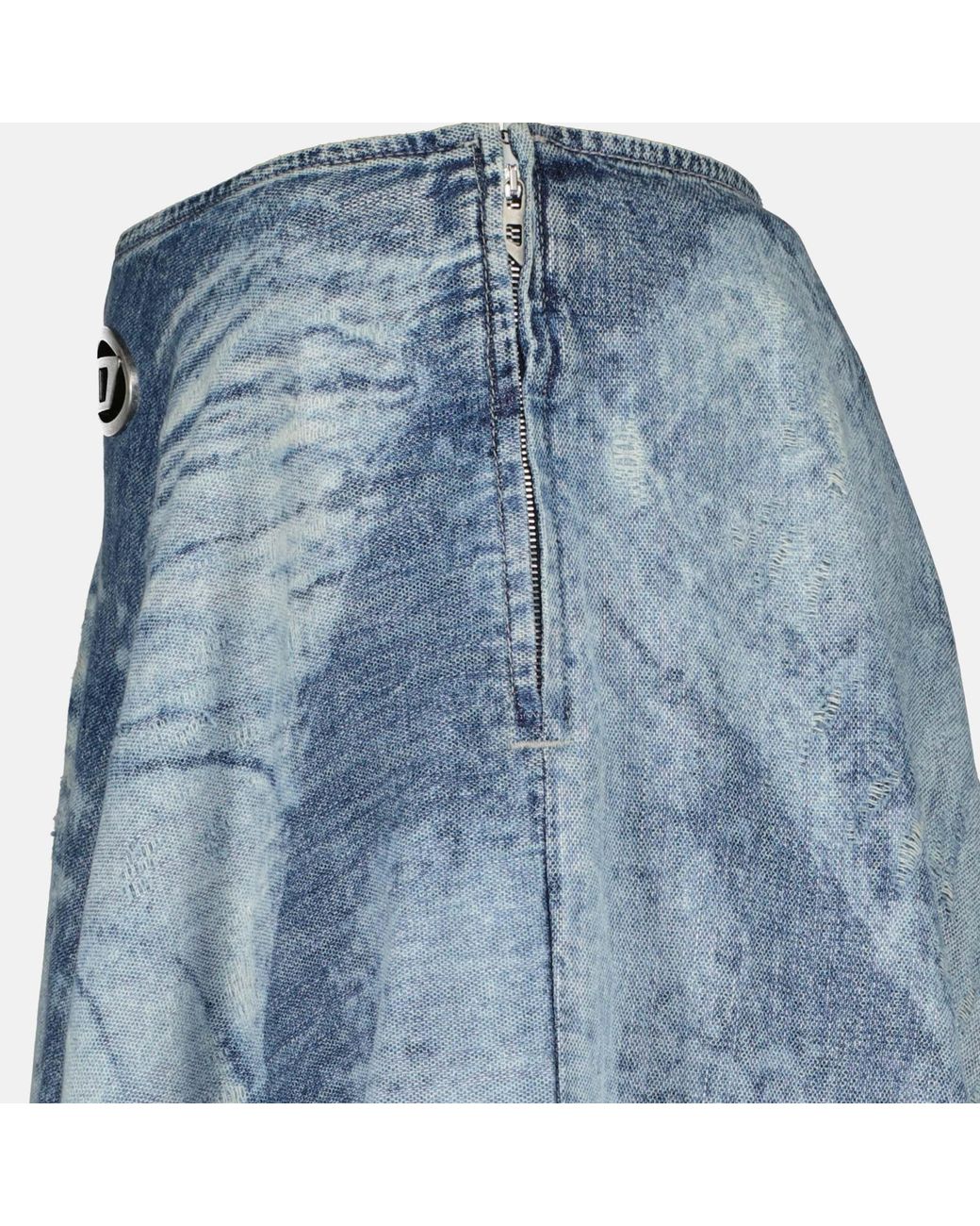 DIESEL Blue De Annet Logo Plaque Flared Skirt