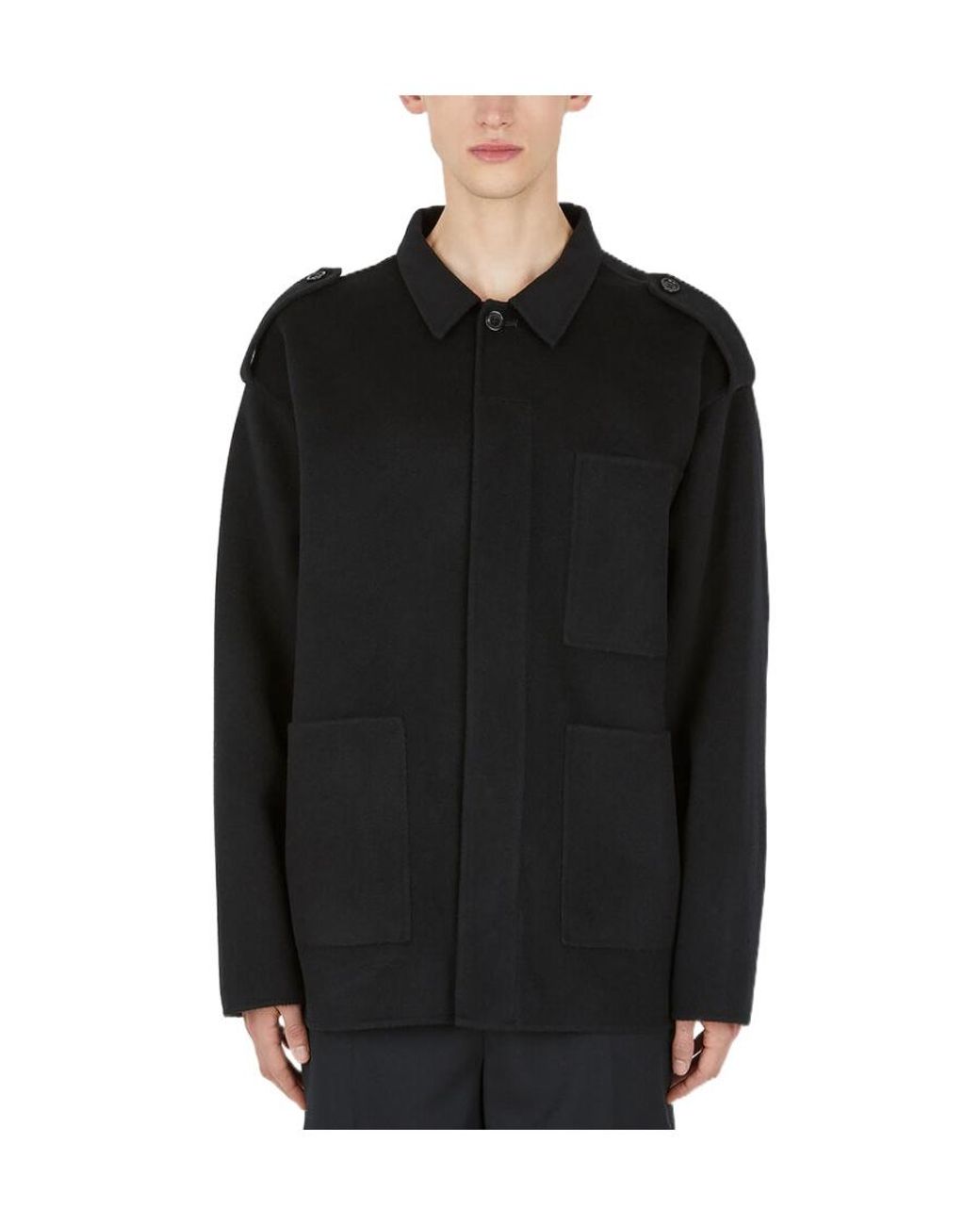 Acne Black Collared Buttoned Jacket for men