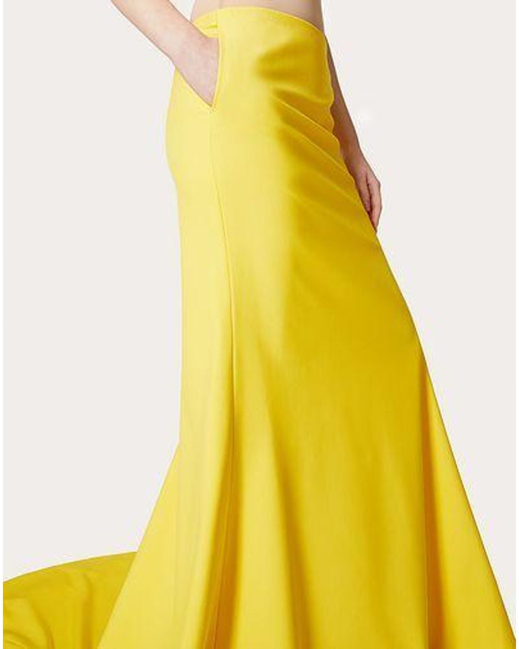 Valentino Yellow High Waist Flared Skirt