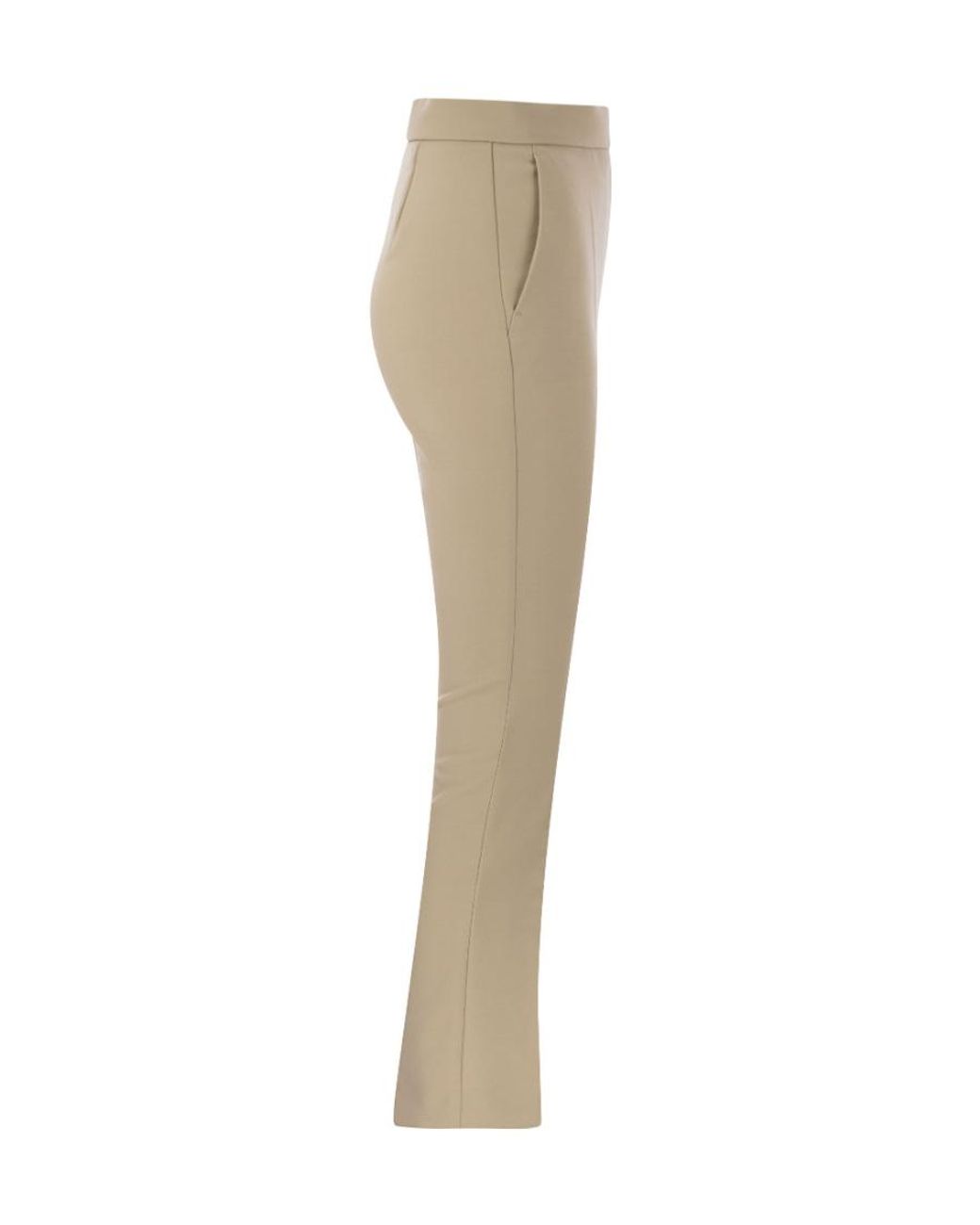 Max Mara Natural Nepeta Wool Crepe Tailored Pants